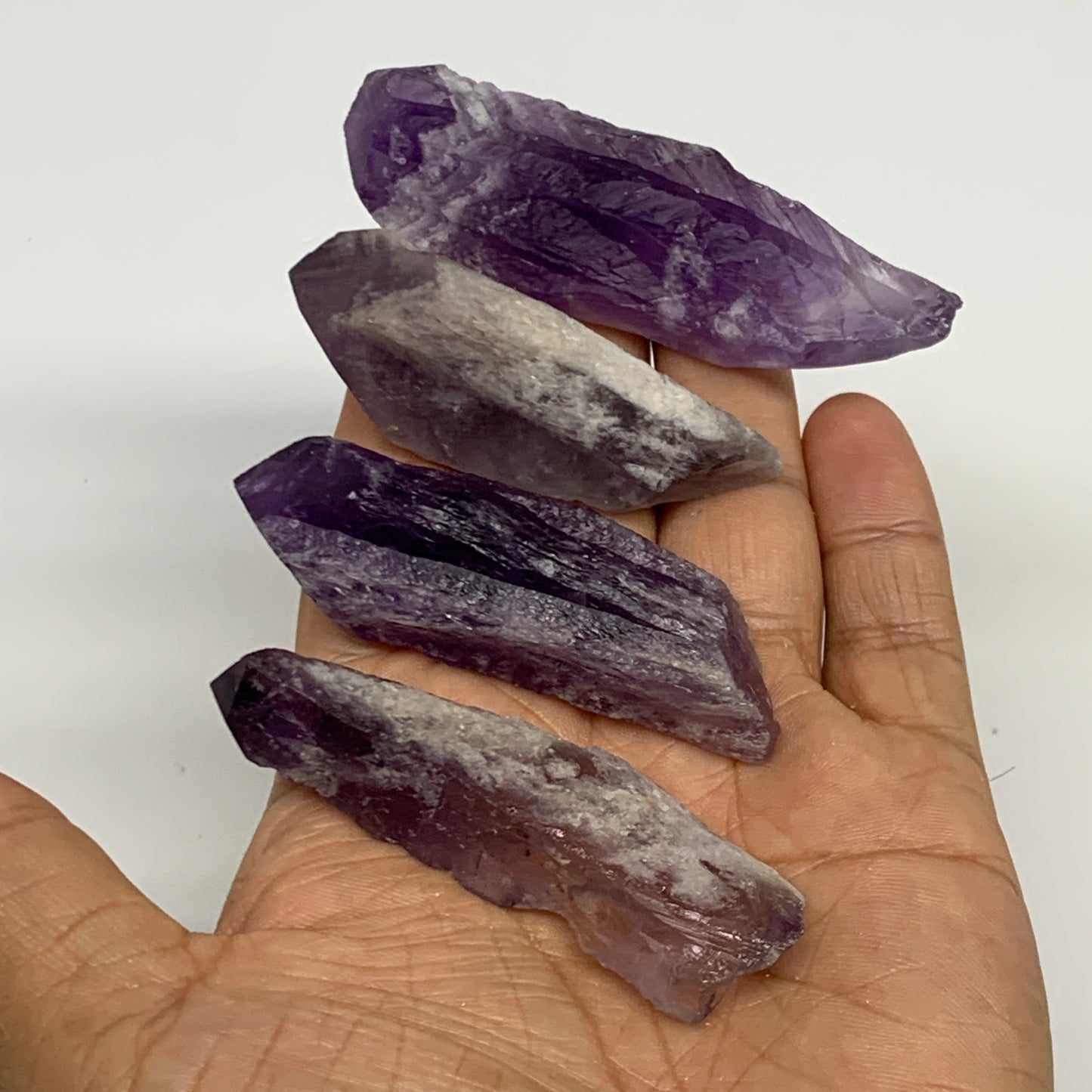 114.8g, 2.4" - 3", 4pcs, Amethyst Point Polished Rough lower part @Brazil, B2885
