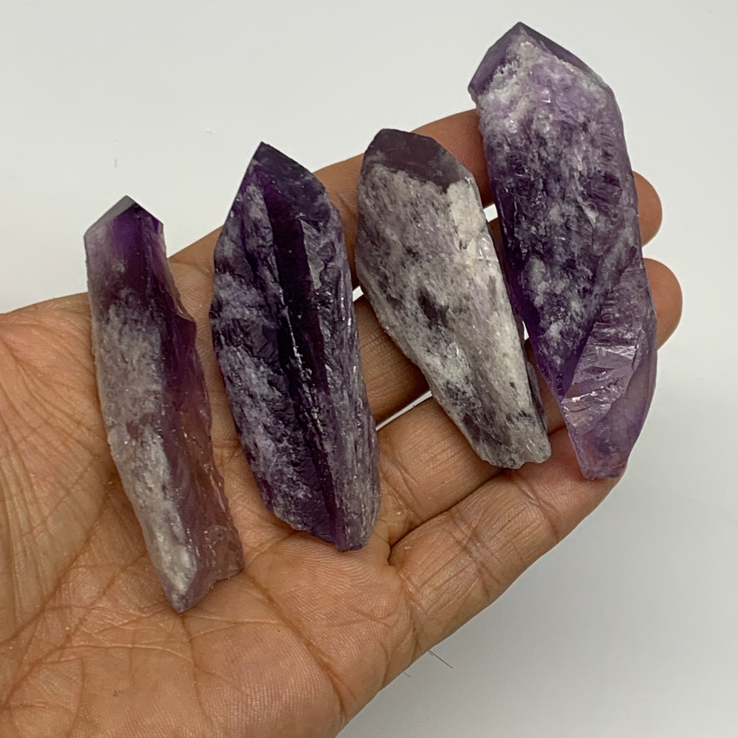 114.8g, 2.4" - 3", 4pcs, Amethyst Point Polished Rough lower part @Brazil, B2885