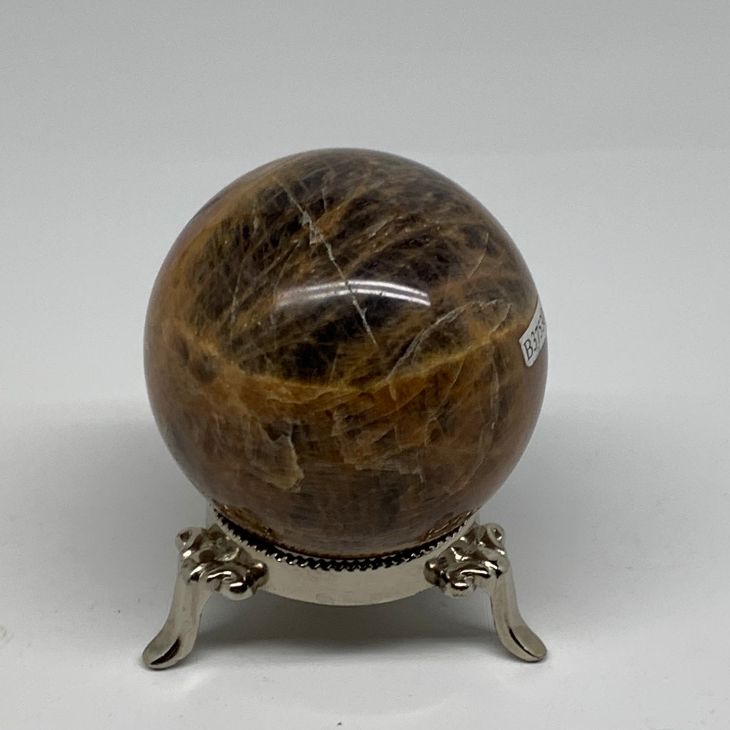 0.77 lbs, 2.5"(64mm), Black Moonstone Sphere Ball Gemstone Polished, B37530