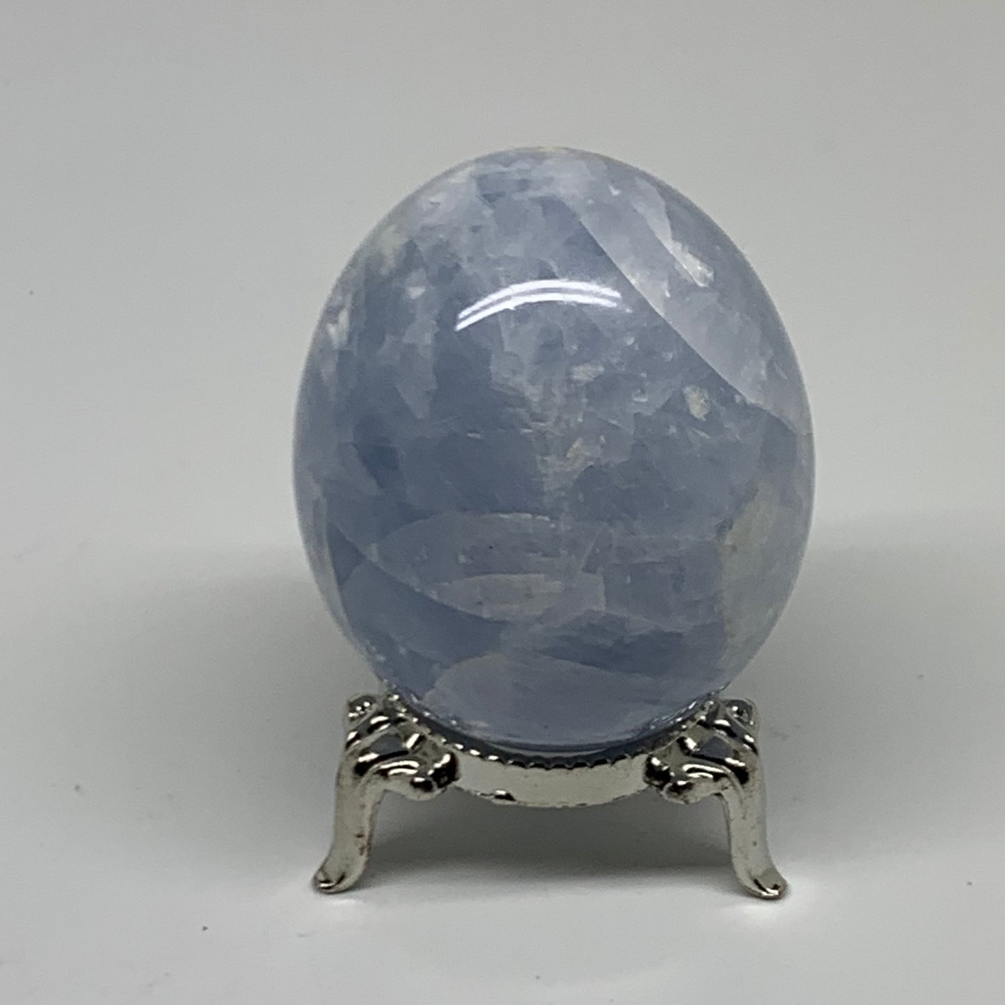156.4g, 2.2"x1.8", Natural Blue Calcite Egg Polished Crystal @Madagascar, B38394