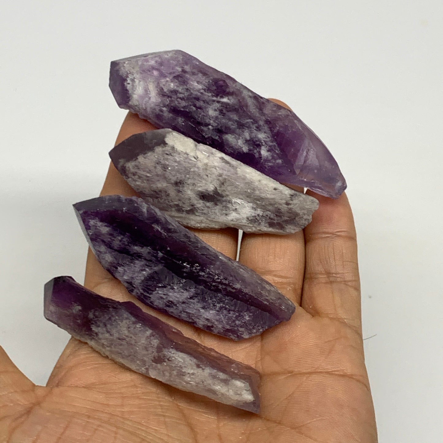 114.8g, 2.4" - 3", 4pcs, Amethyst Point Polished Rough lower part @Brazil, B2885