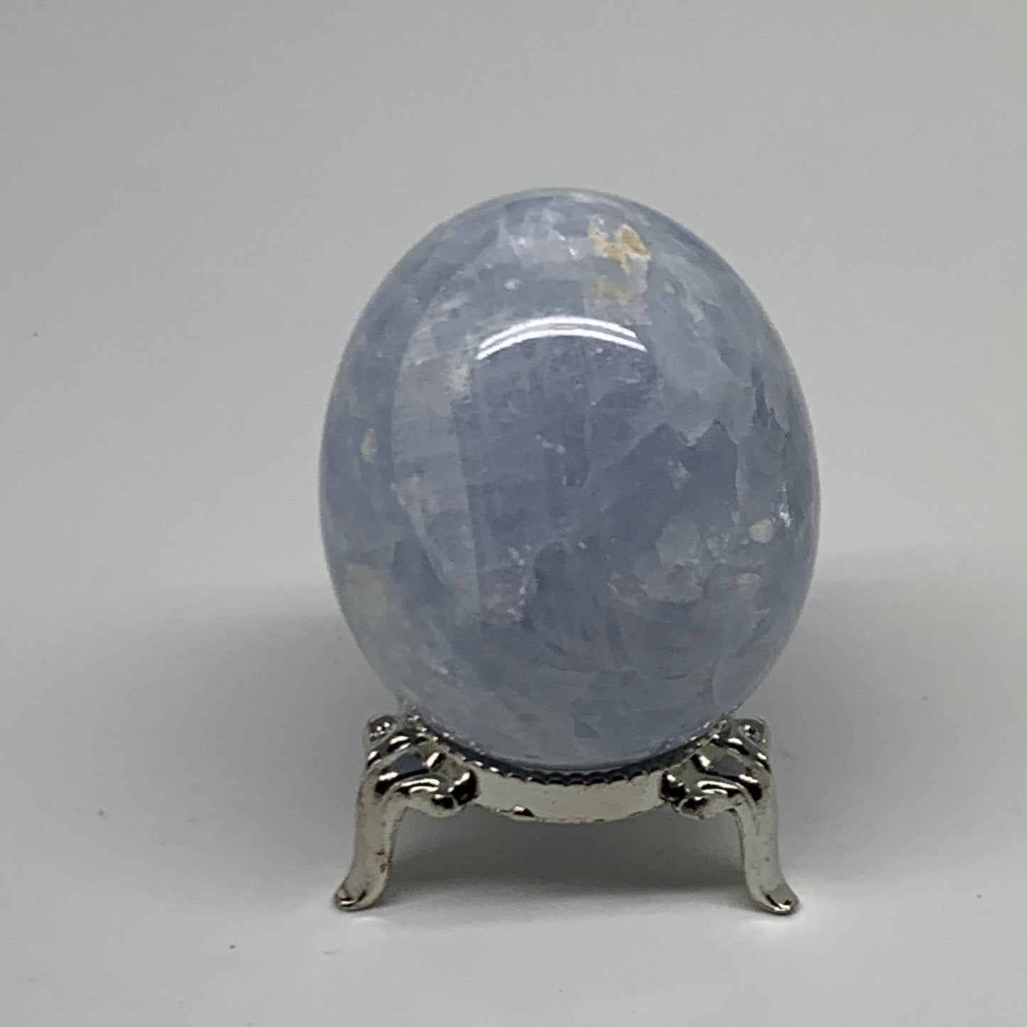 156.4g, 2.2"x1.8", Natural Blue Calcite Egg Polished Crystal @Madagascar, B38394