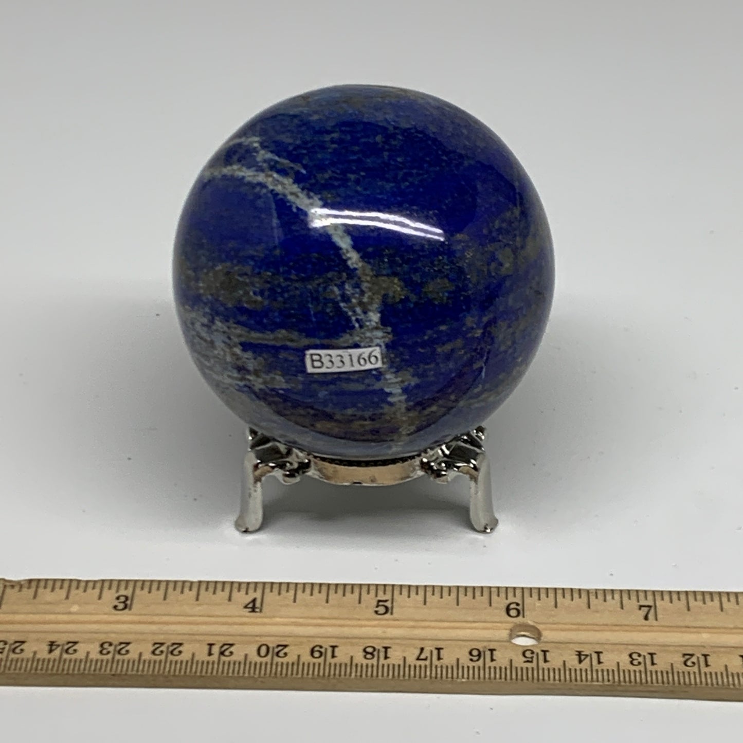 1.43 lbs, 2.9" (75mm), Lapis Lazuli Sphere Ball Gemstone @Afghanistan, B33166