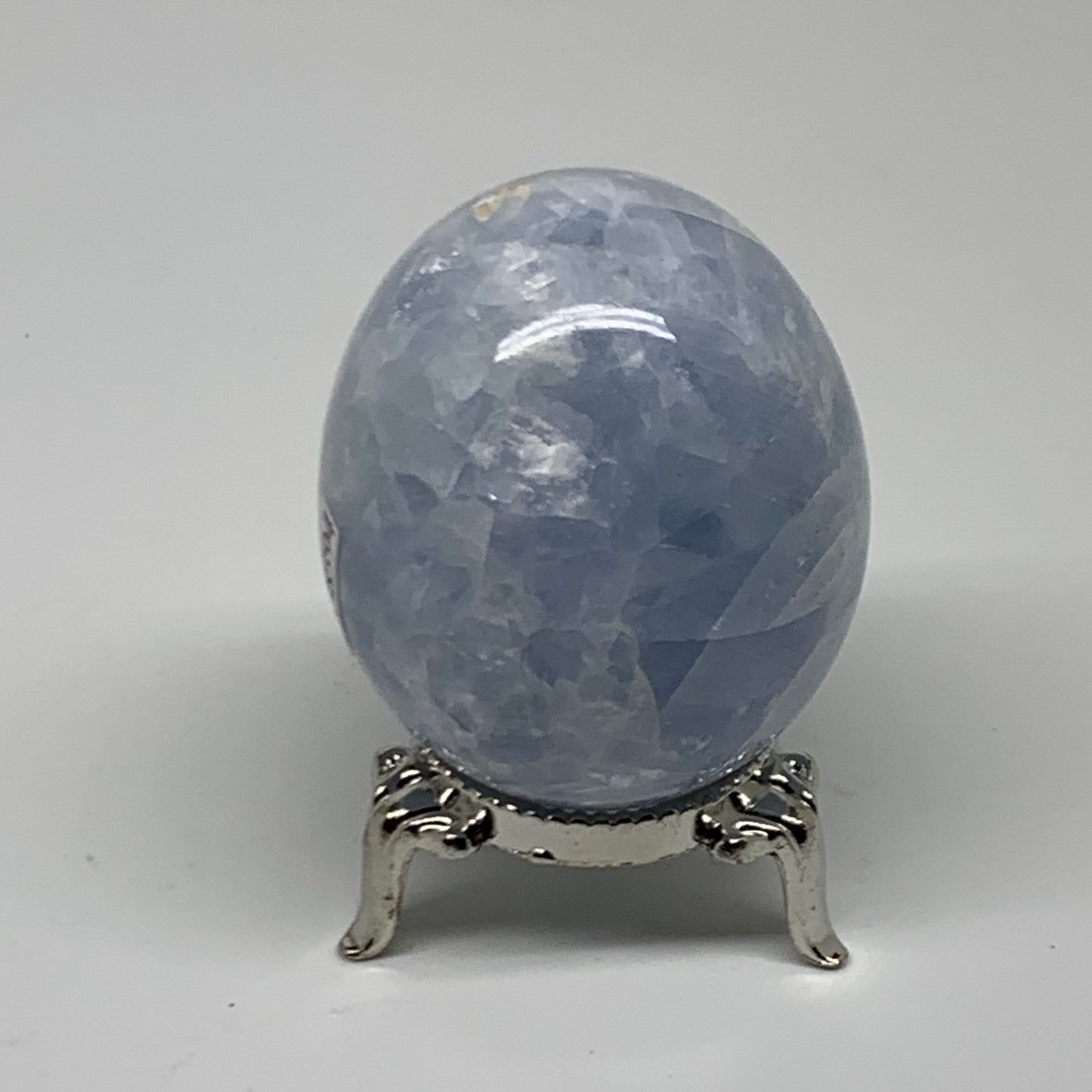 156.4g, 2.2"x1.8", Natural Blue Calcite Egg Polished Crystal @Madagascar, B38394