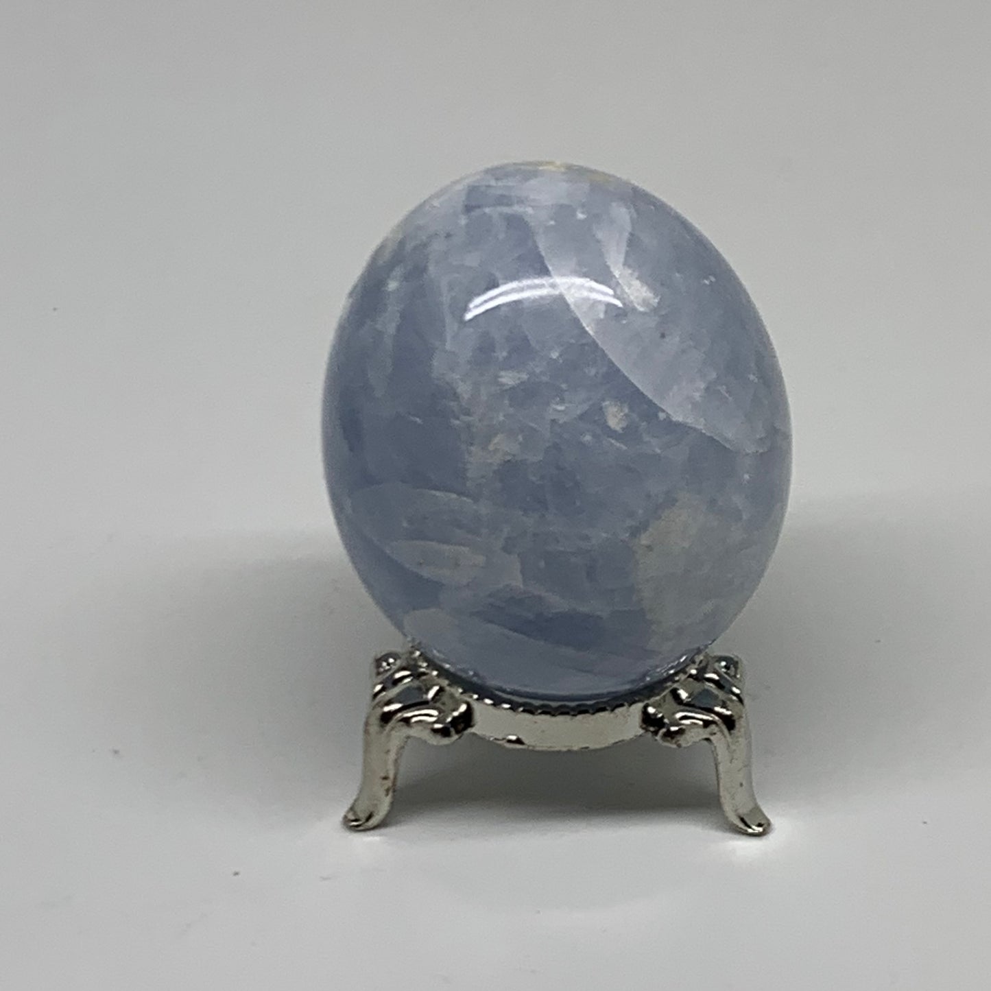 156.4g, 2.2"x1.8", Natural Blue Calcite Egg Polished Crystal @Madagascar, B38394