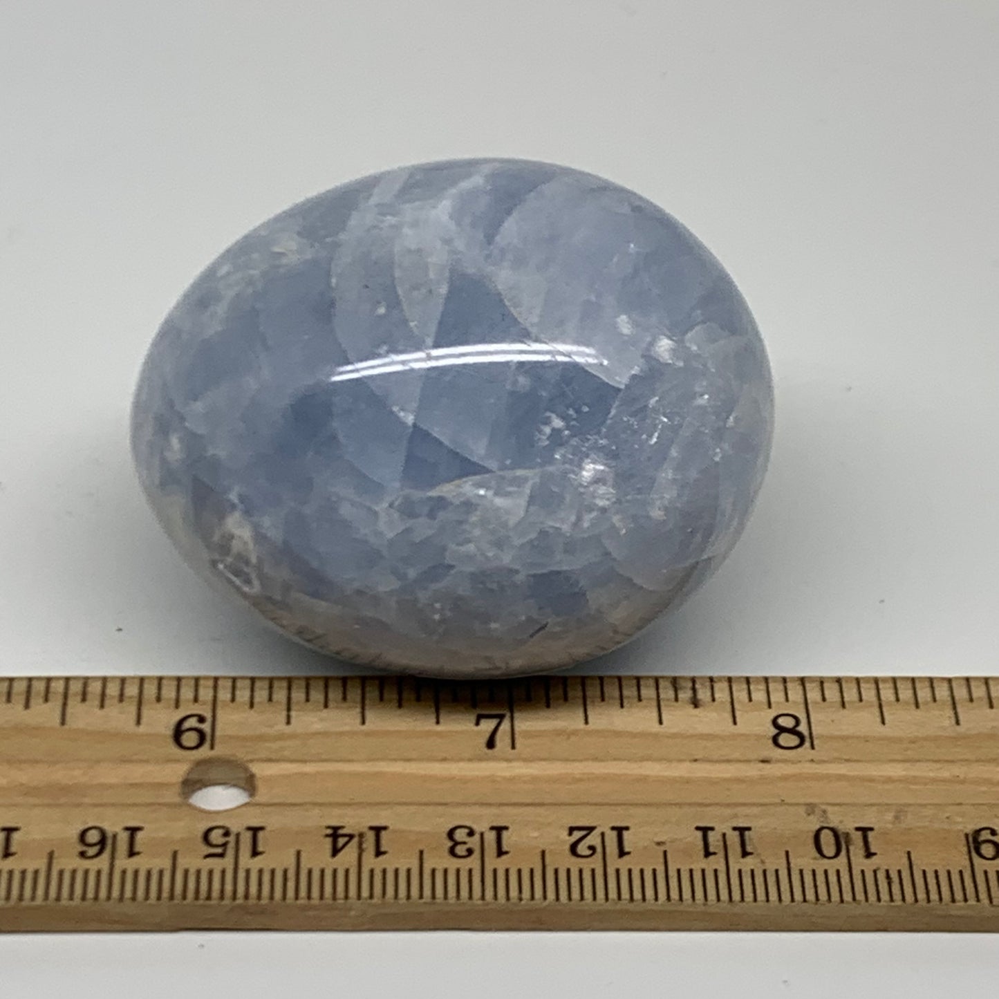 156.4g, 2.2"x1.8", Natural Blue Calcite Egg Polished Crystal @Madagascar, B38394