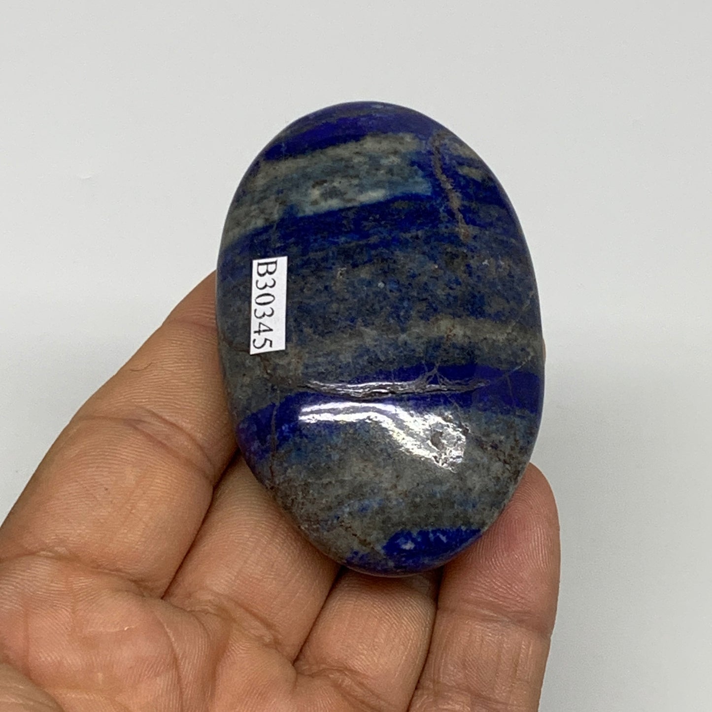 95.2g,2.6"x1.6"x0.8", Natural Lapis Lazuli Palm Stone @Afghanistan, B30345