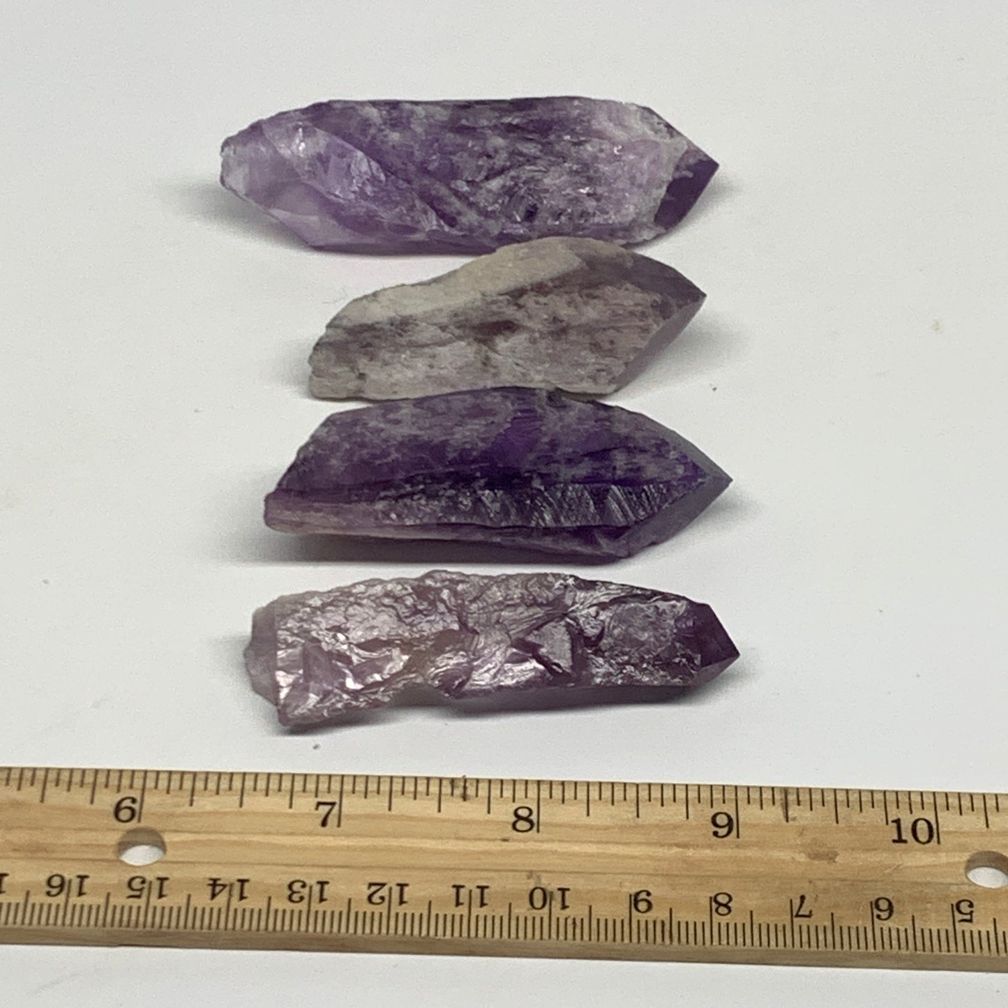 114.8g, 2.4" - 3", 4pcs, Amethyst Point Polished Rough lower part @Brazil, B2885