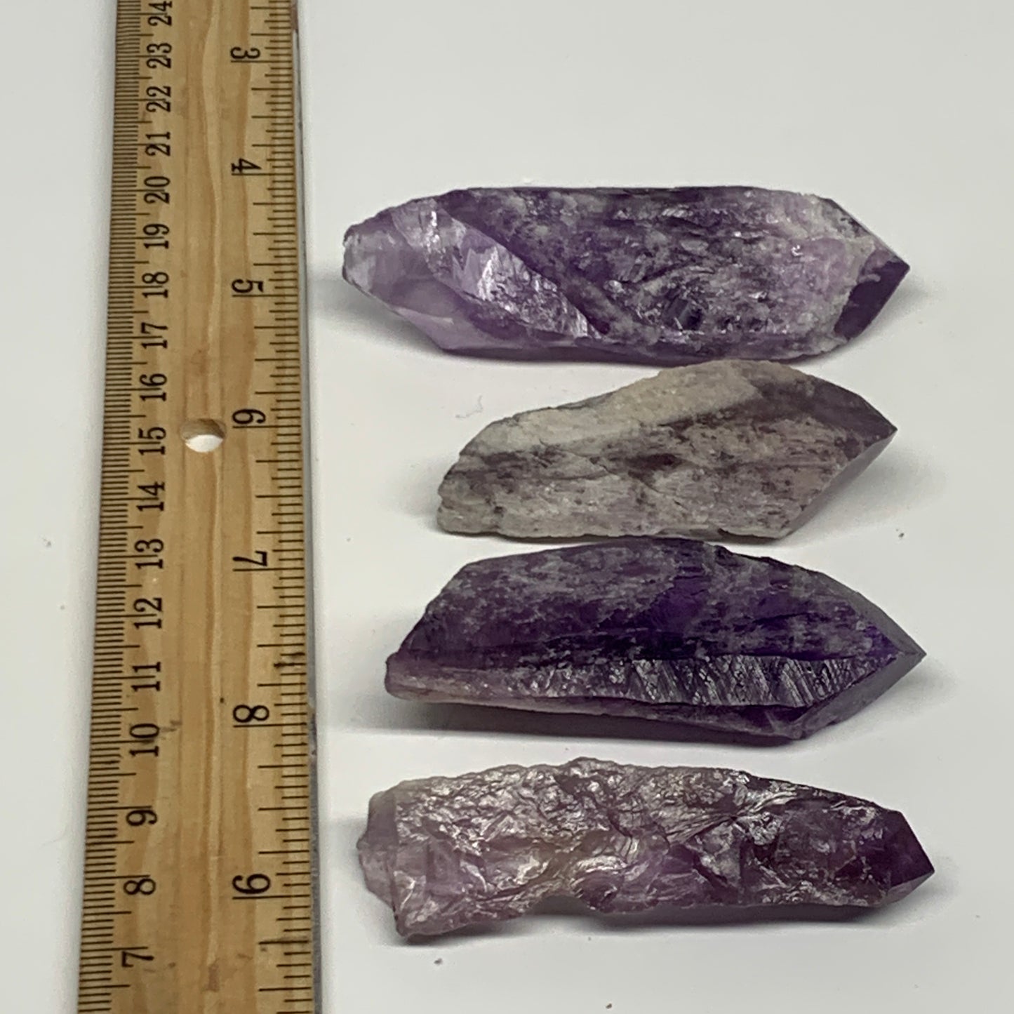 114.8g, 2.4" - 3", 4pcs, Amethyst Point Polished Rough lower part @Brazil, B2885