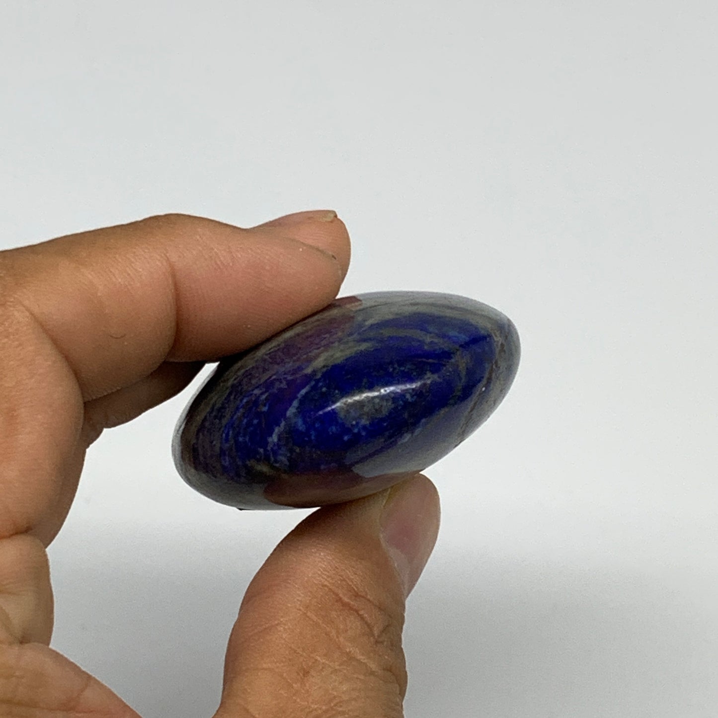 95.2g,2.6"x1.6"x0.8", Natural Lapis Lazuli Palm Stone @Afghanistan, B30345
