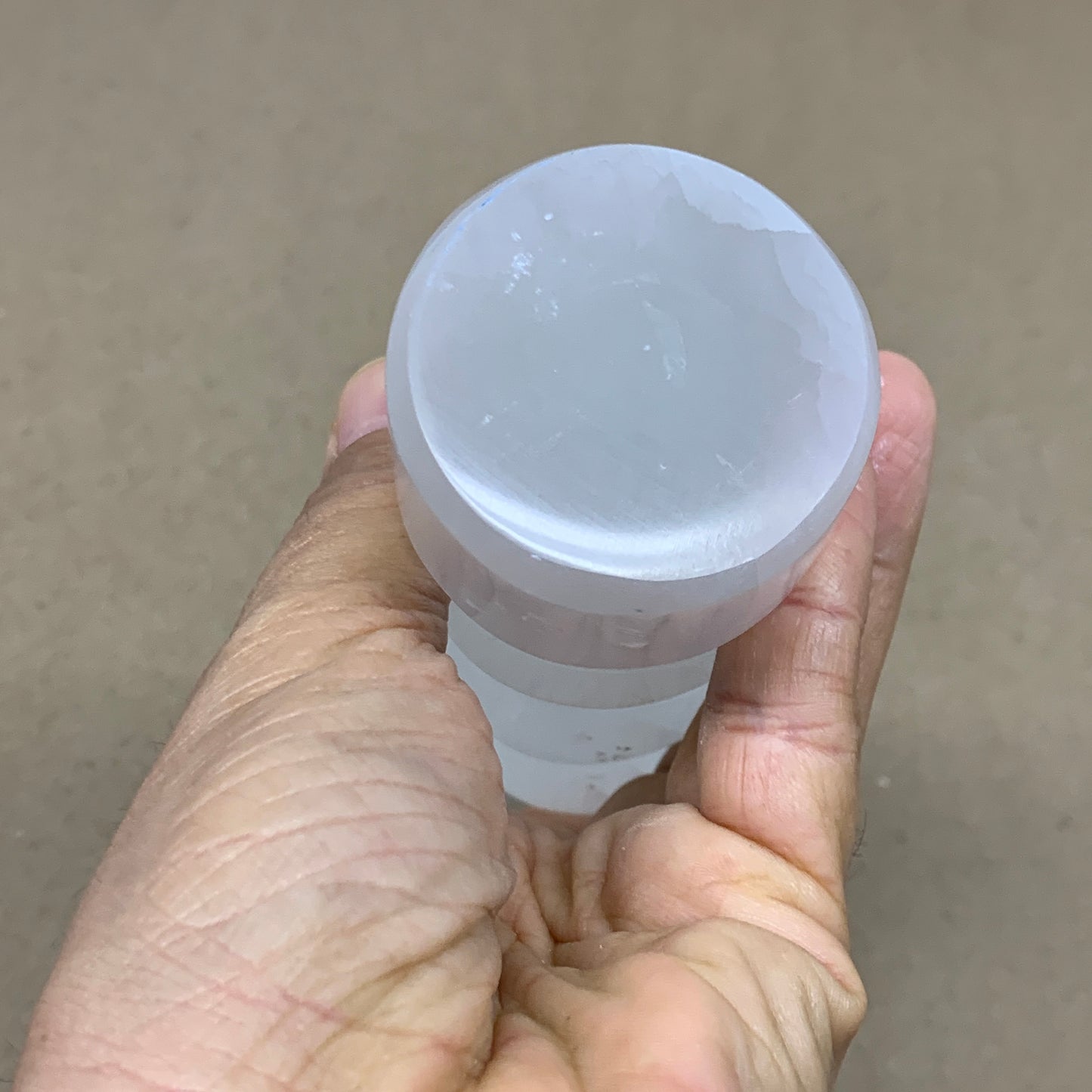 0.98 lbs.,7.25"x1.9", Selenite Spiral Crystal Tower Wand Point, B36614