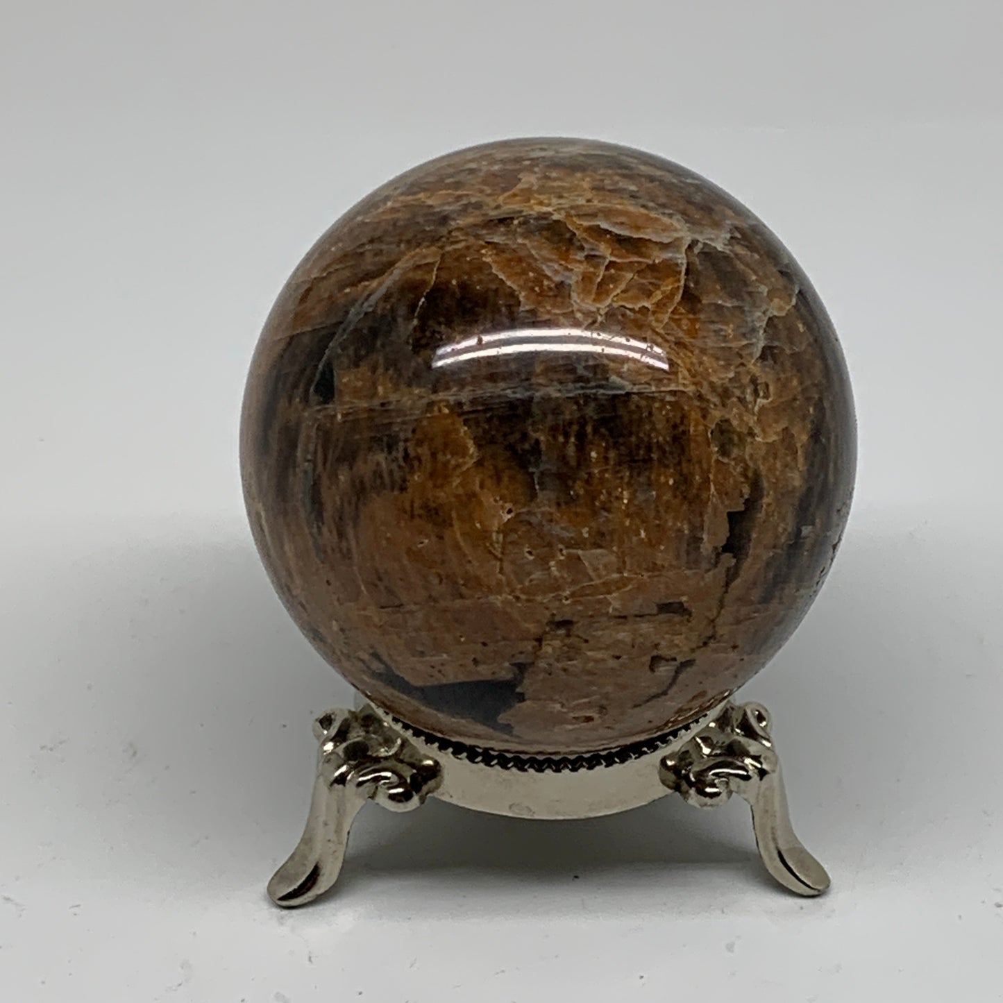 0.99 lbs, 2.7"(69mm), Black Moonstone Sphere Ball Gemstone Polished, B37531