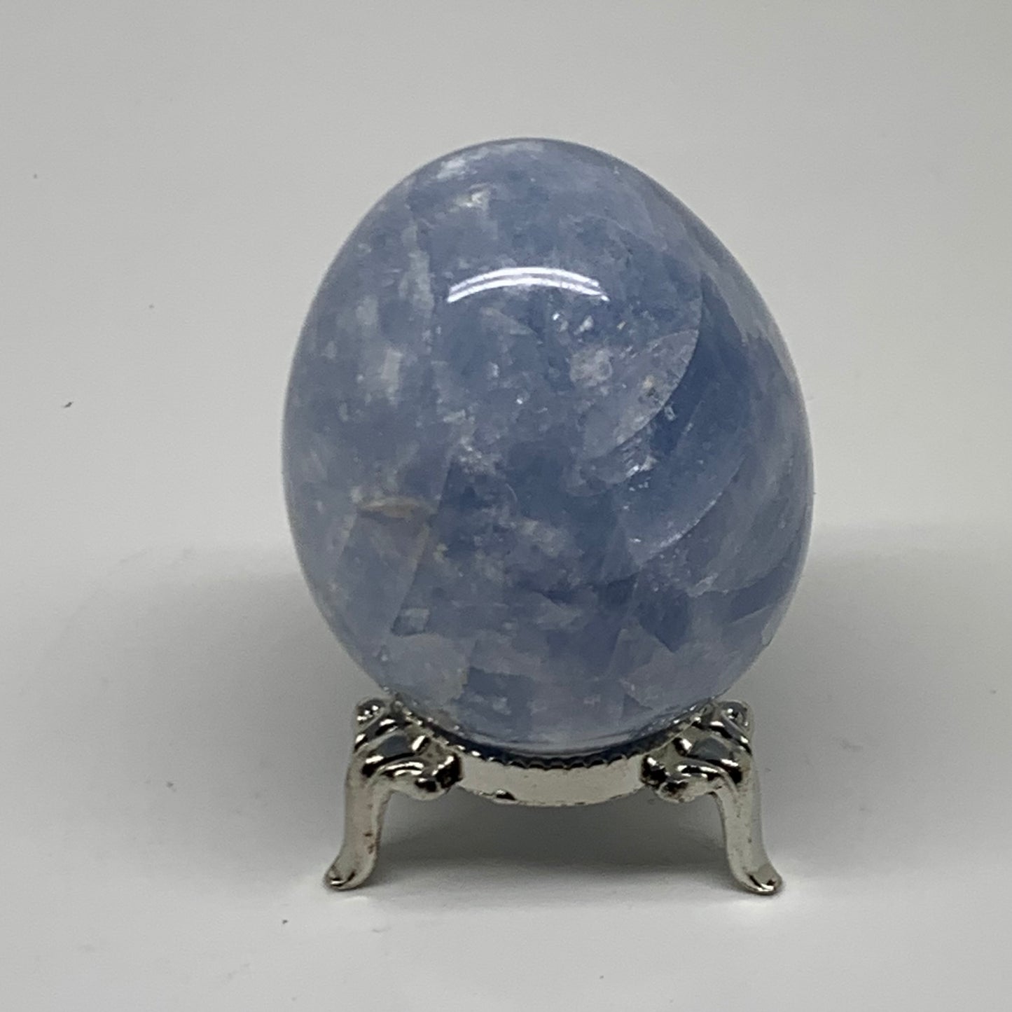 185.8g, 2.3"x1.9", Natural Blue Calcite Egg Polished Crystal @Madagascar, B38395