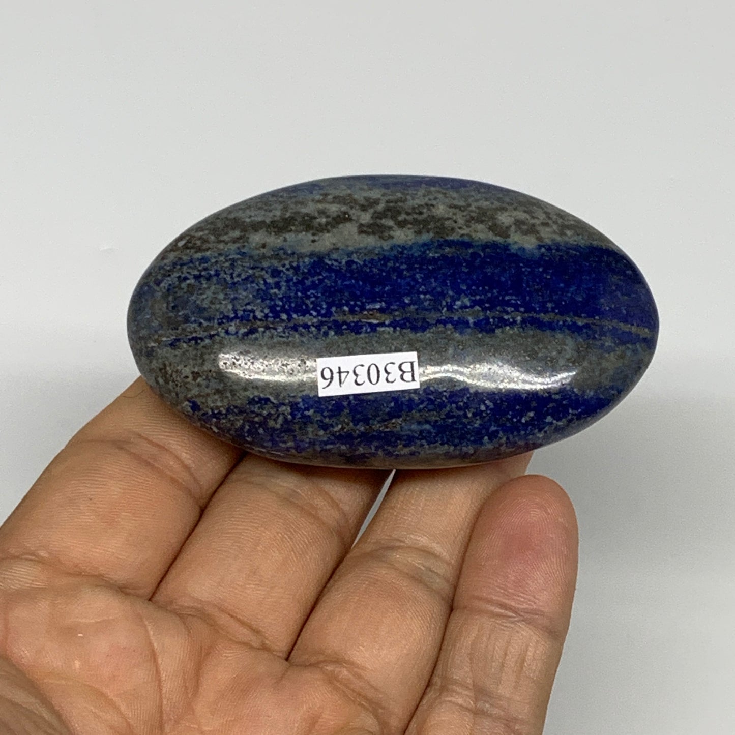 105g,2.7"x1.6"x0.8", Natural Lapis Lazuli Palm Stone @Afghanistan, B30346