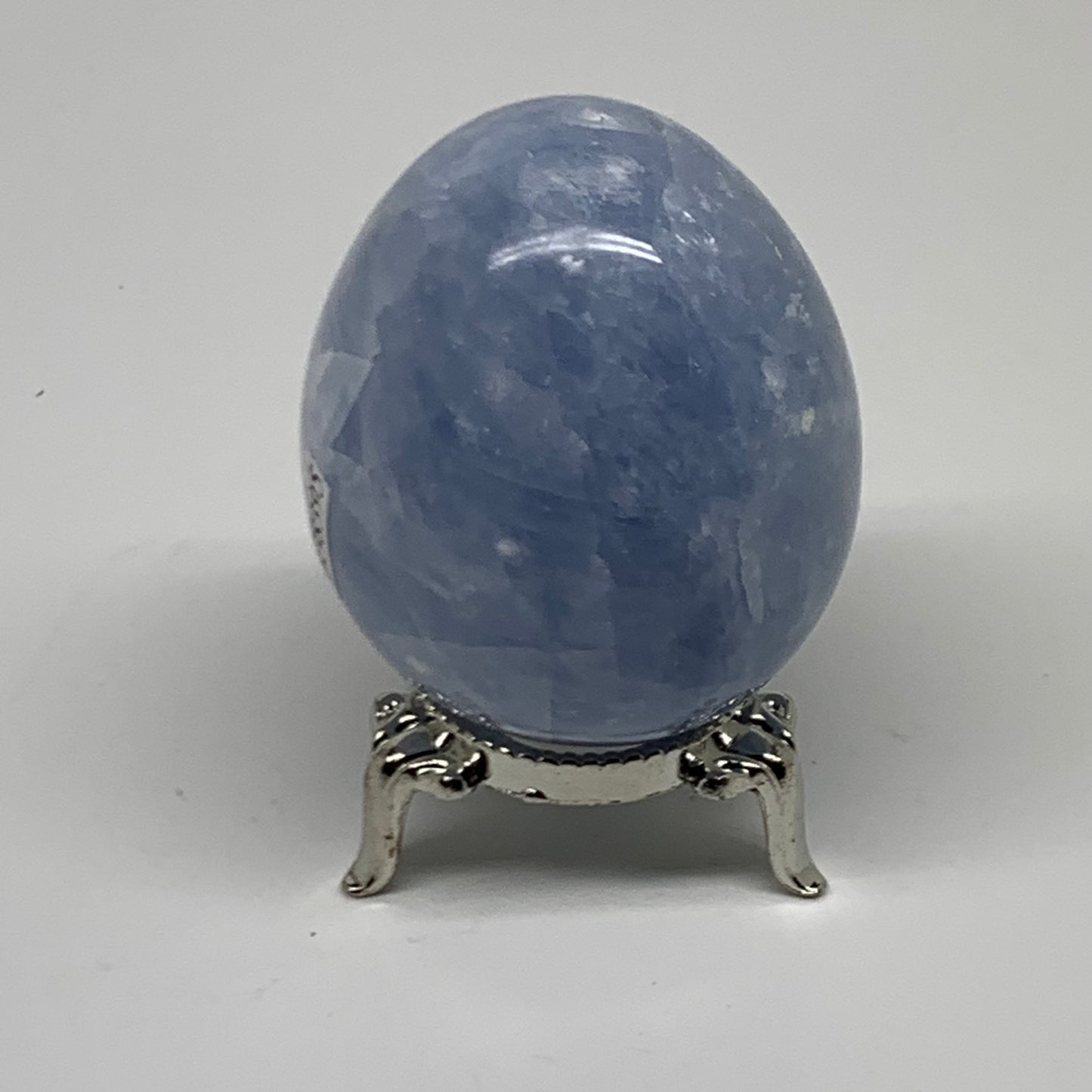 185.8g, 2.3"x1.9", Natural Blue Calcite Egg Polished Crystal @Madagascar, B38395