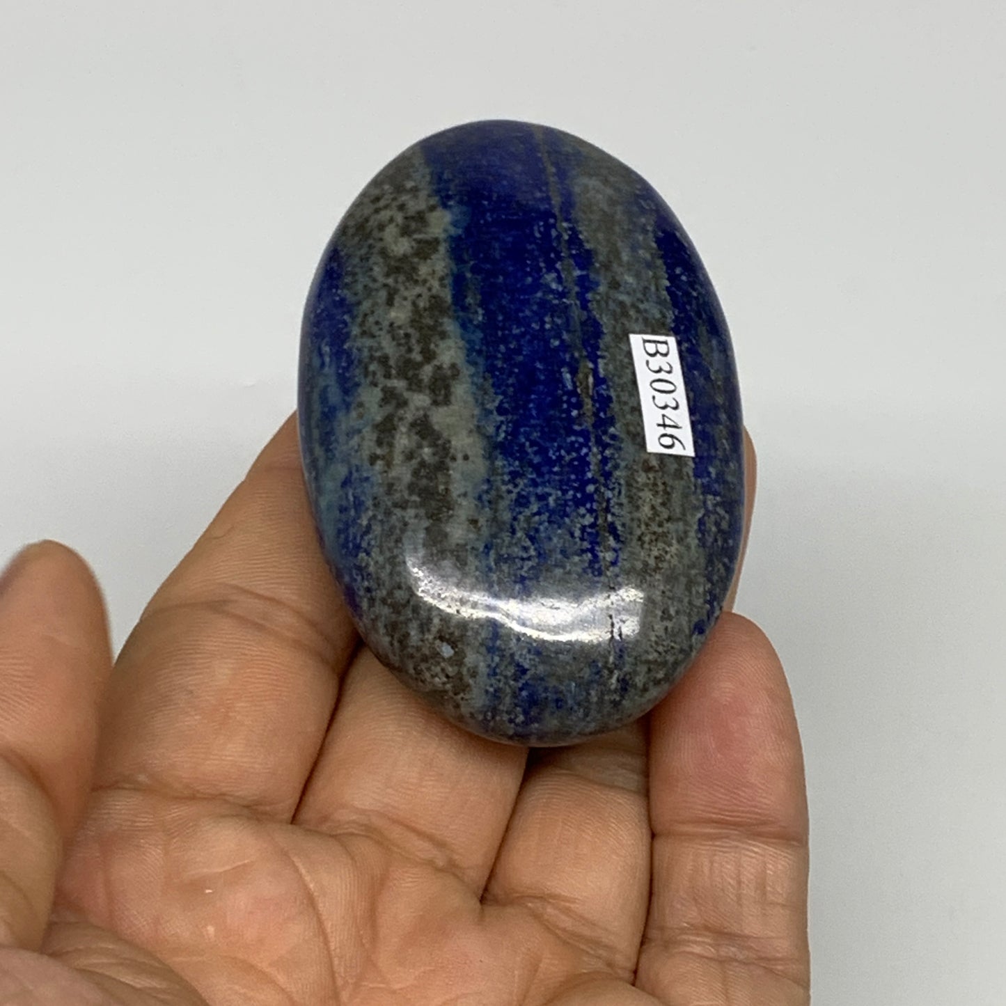 105g,2.7"x1.6"x0.8", Natural Lapis Lazuli Palm Stone @Afghanistan, B30346
