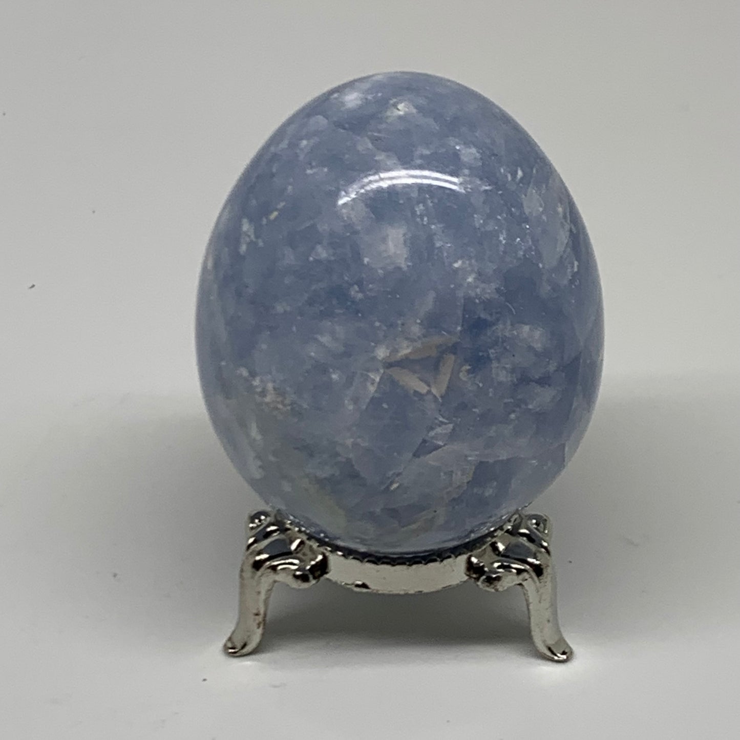 185.8g, 2.3"x1.9", Natural Blue Calcite Egg Polished Crystal @Madagascar, B38395