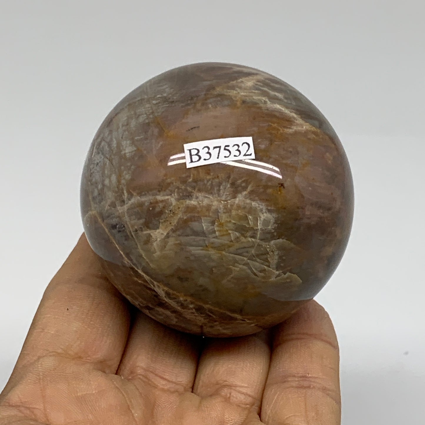 0.59 lbs, 2.3"(59mm), Black Moonstone Sphere Ball Gemstone Polished, B37532