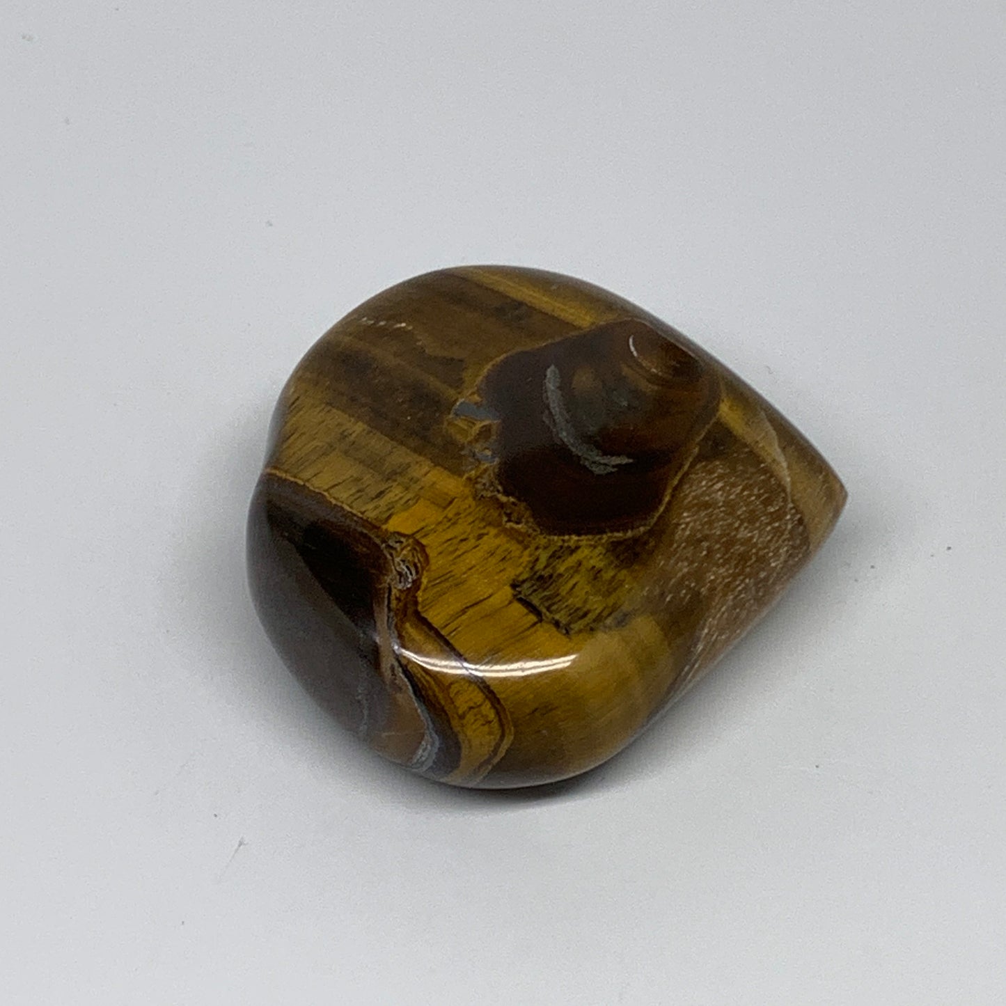 93.4g, 2.1"x2.2"x0.8", Tiger's Eye Heart Polished Healing Crystal @India, B33869
