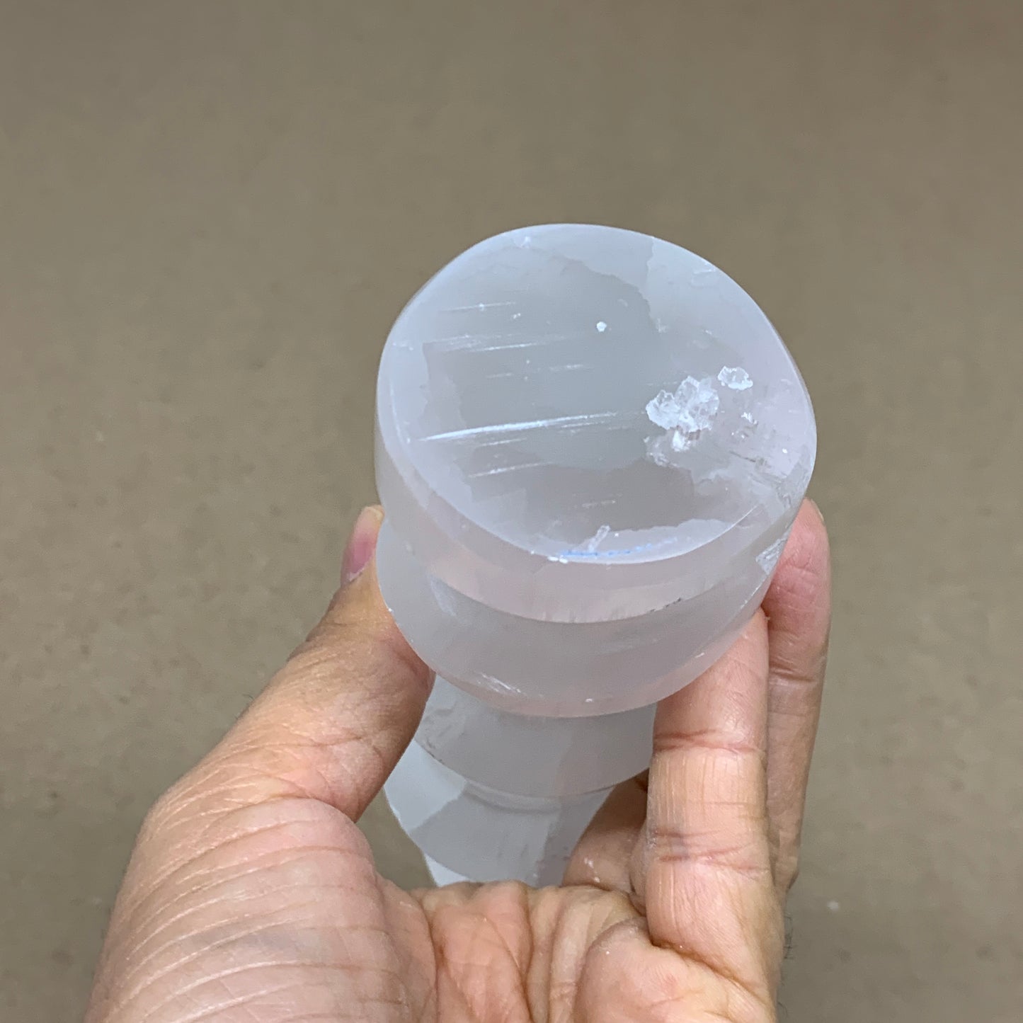 1 lbs.,7.25"x2", Selenite Spiral Crystal Tower Wand Point, B36615