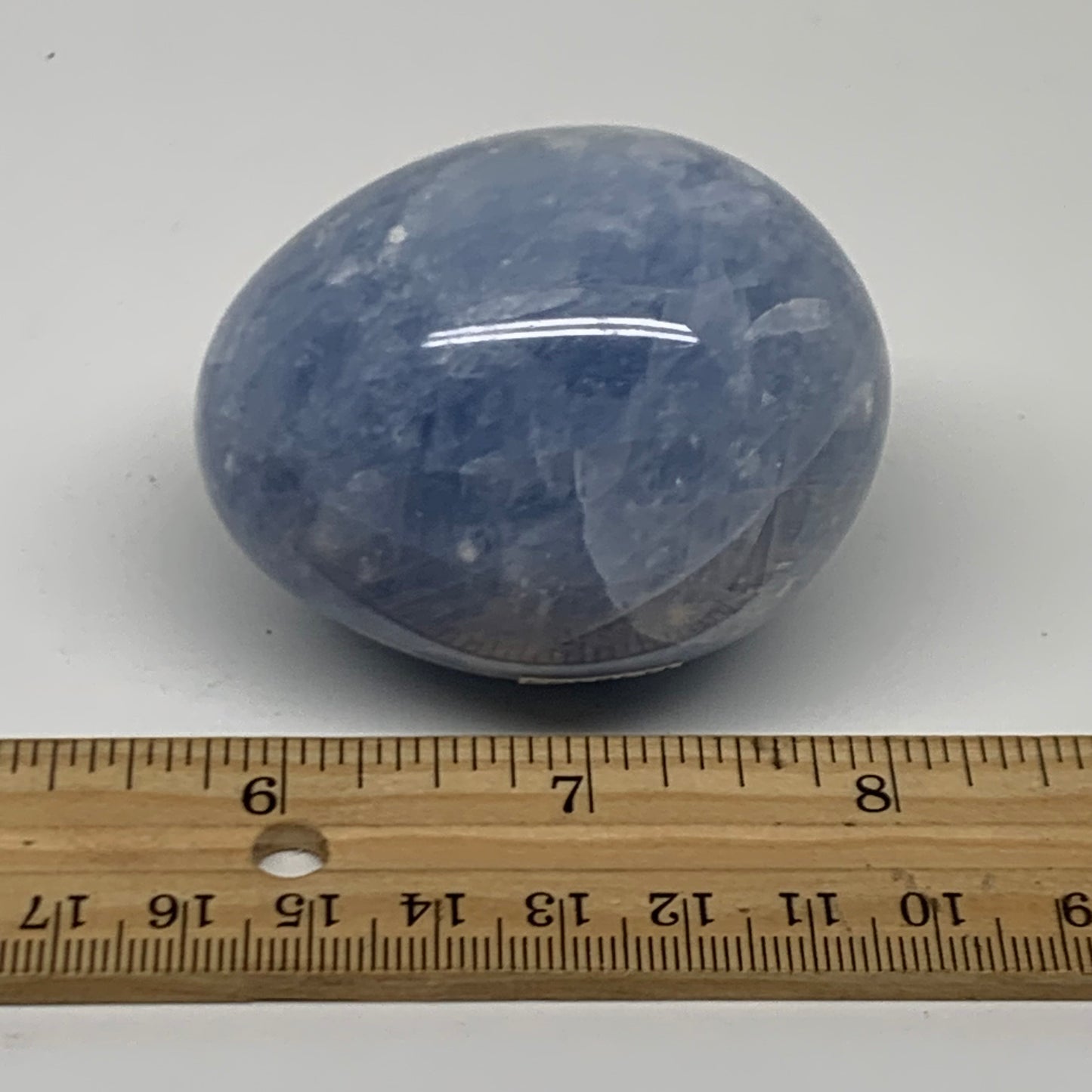 185.8g, 2.3"x1.9", Natural Blue Calcite Egg Polished Crystal @Madagascar, B38395