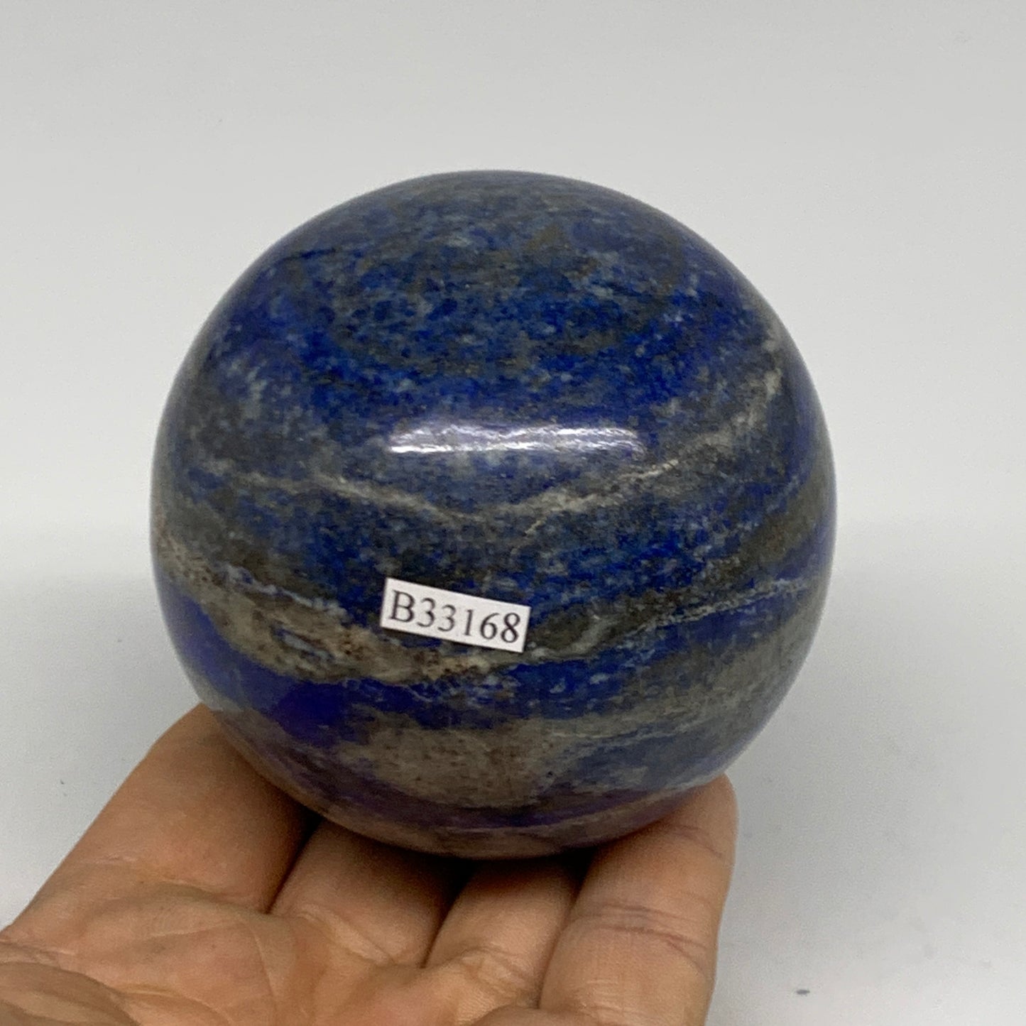 1.36 lbs, 2.9" (72mm), Lapis Lazuli Sphere Ball Gemstone @Afghanistan, B33168