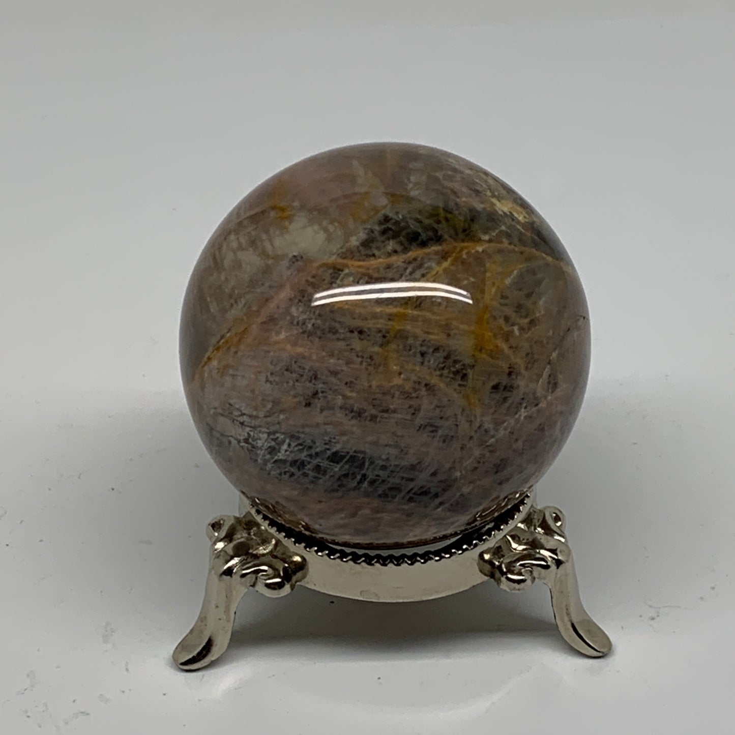 0.59 lbs, 2.3"(59mm), Black Moonstone Sphere Ball Gemstone Polished, B37532