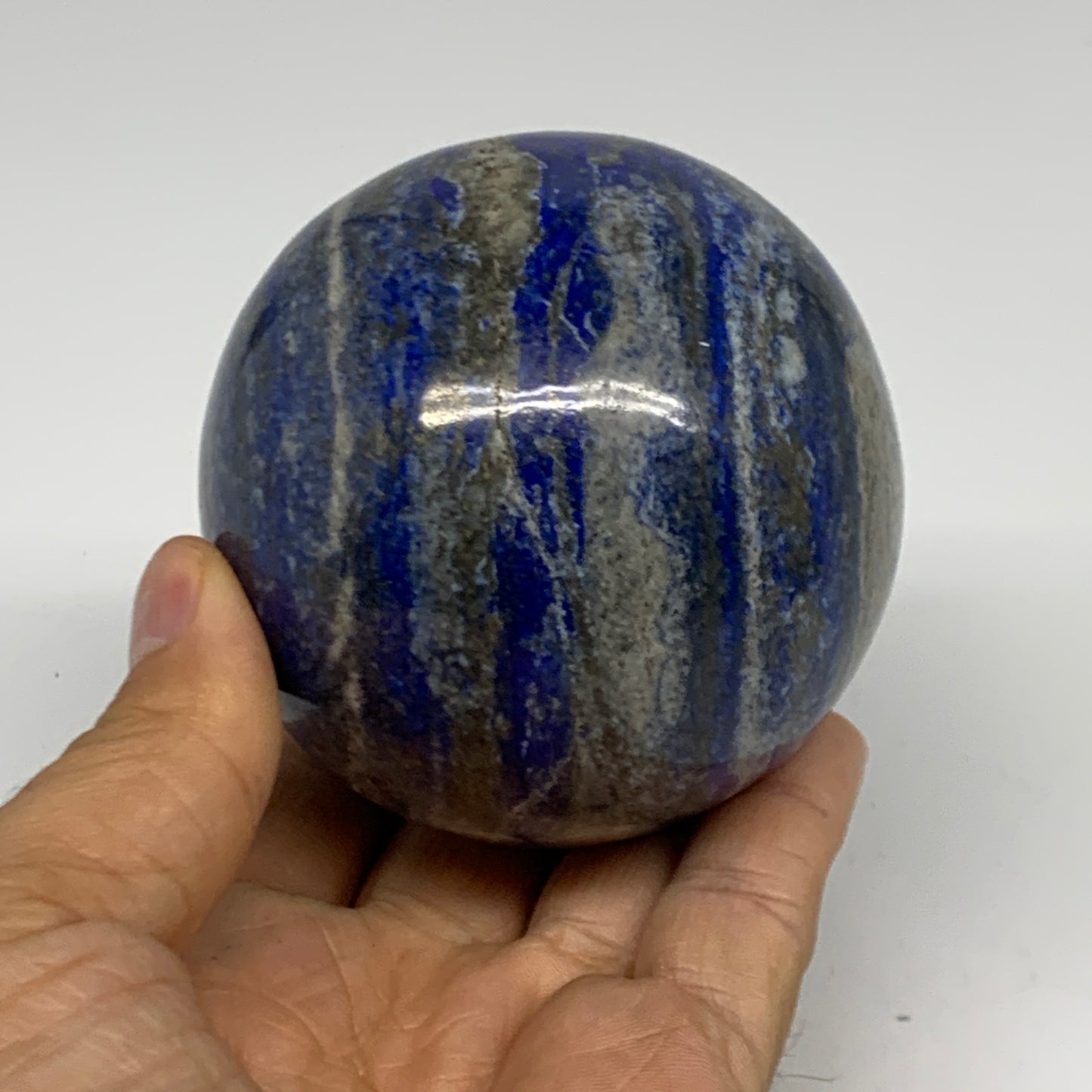 1.36 lbs, 2.9" (72mm), Lapis Lazuli Sphere Ball Gemstone @Afghanistan, B33168
