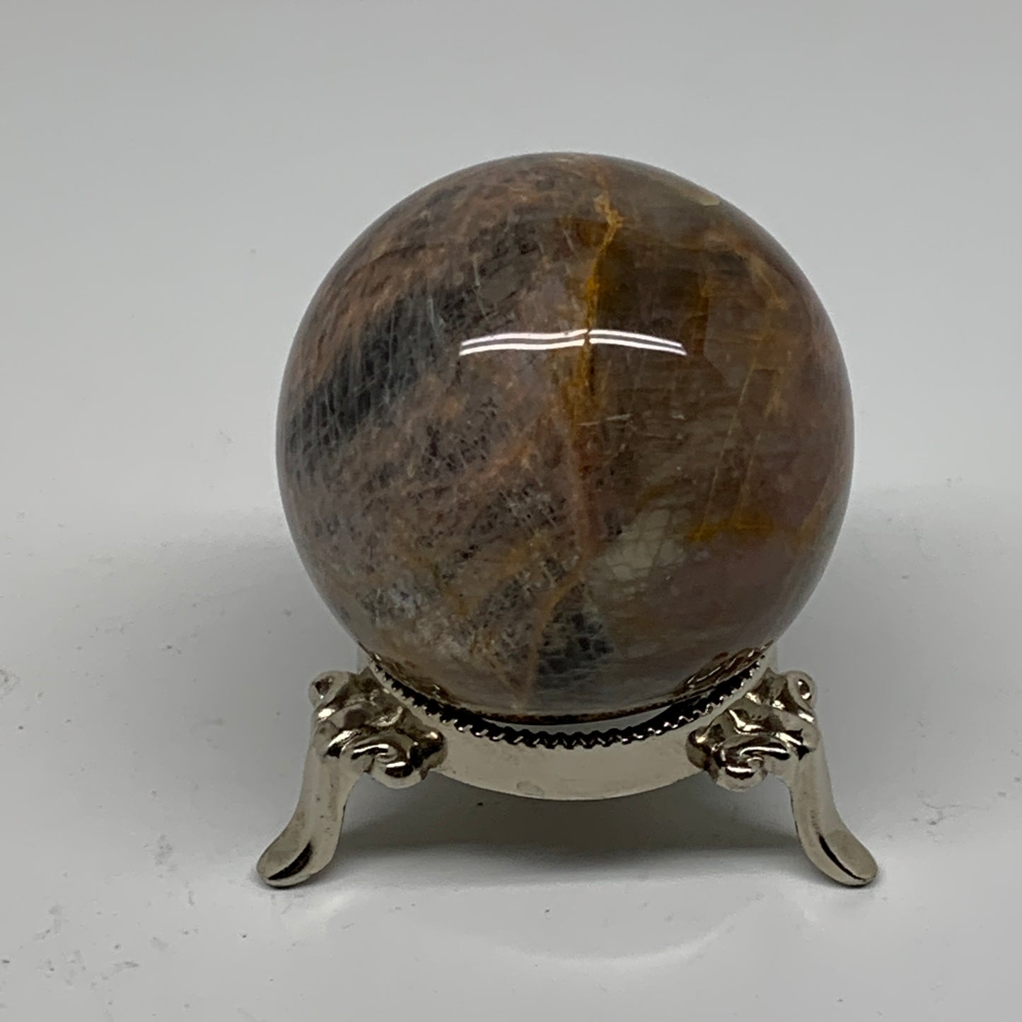 0.59 lbs, 2.3"(59mm), Black Moonstone Sphere Ball Gemstone Polished, B37532