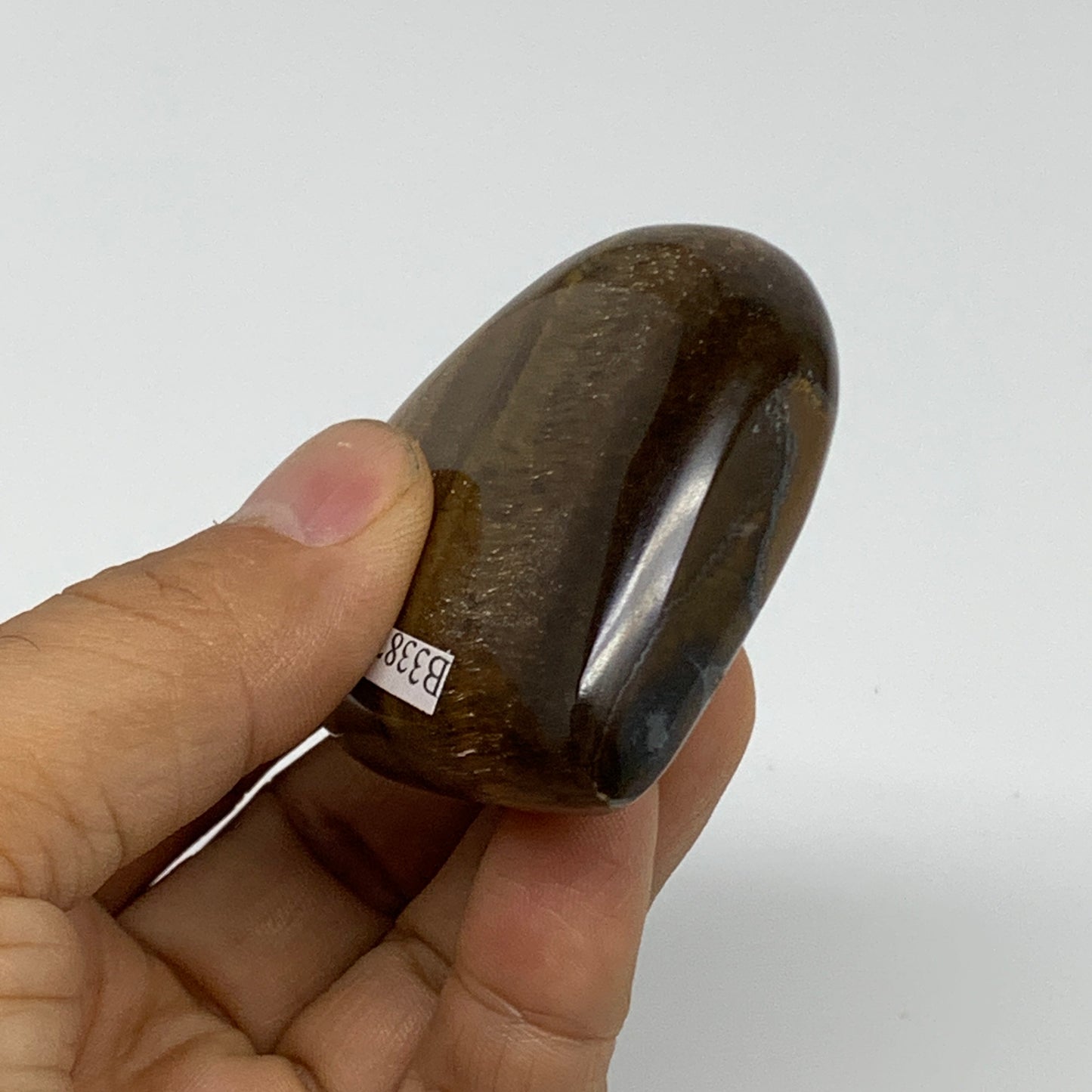 82.8g, 2.2"x2.2"x0.7", Tiger's Eye Heart Polished Healing Crystal @India, B33870