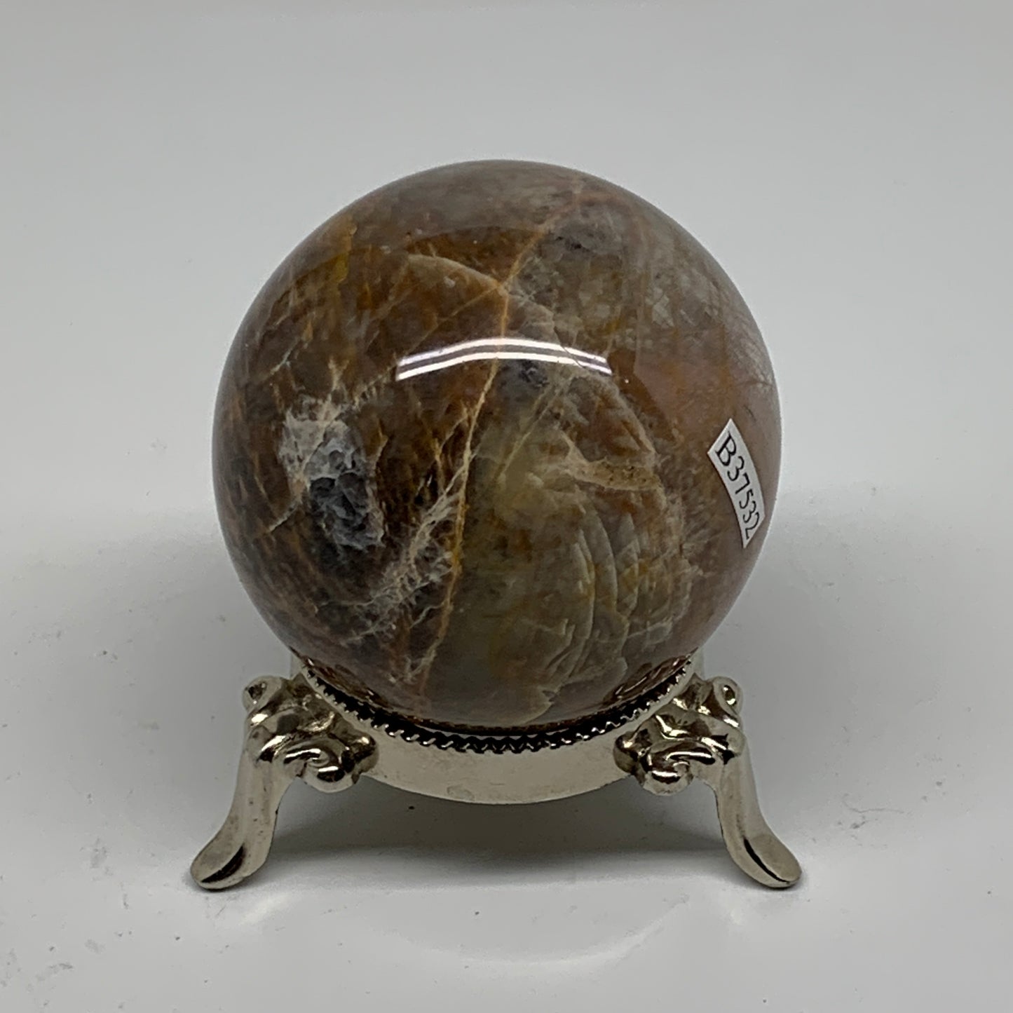 0.59 lbs, 2.3"(59mm), Black Moonstone Sphere Ball Gemstone Polished, B37532