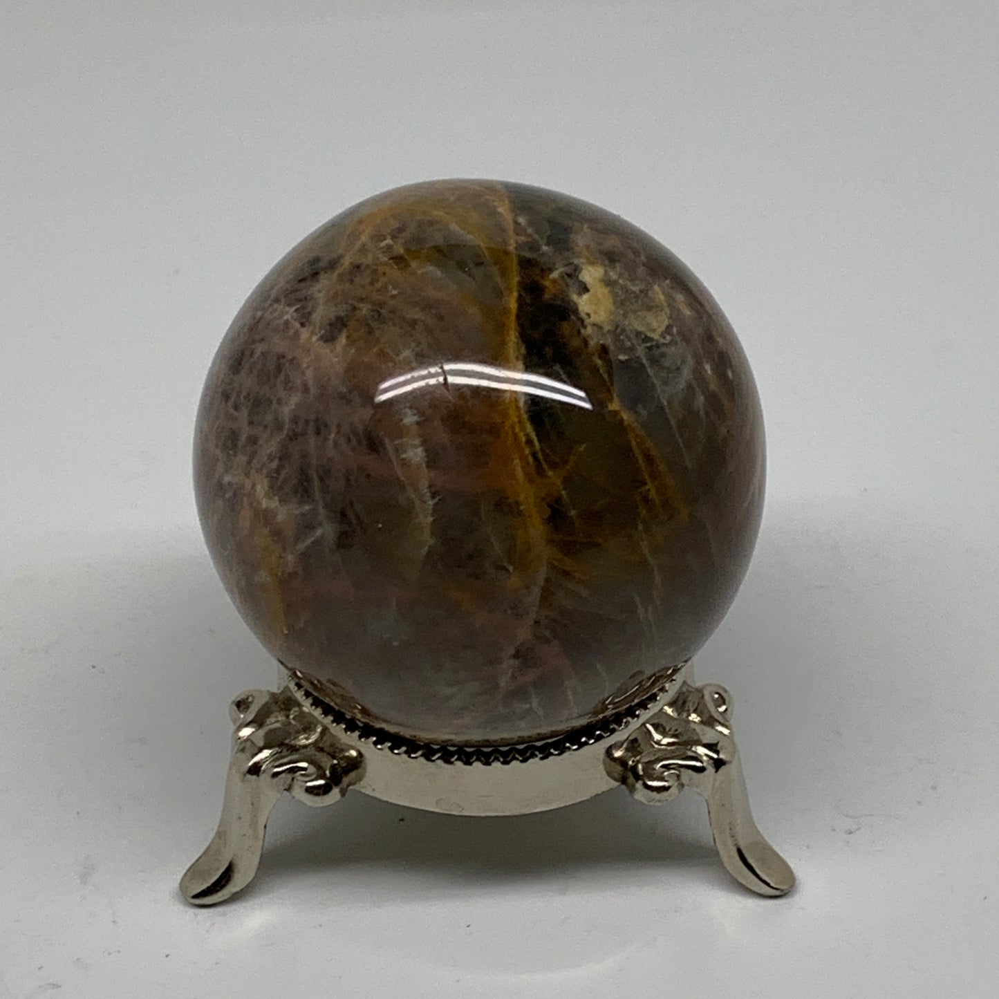 0.59 lbs, 2.3"(59mm), Black Moonstone Sphere Ball Gemstone Polished, B37532