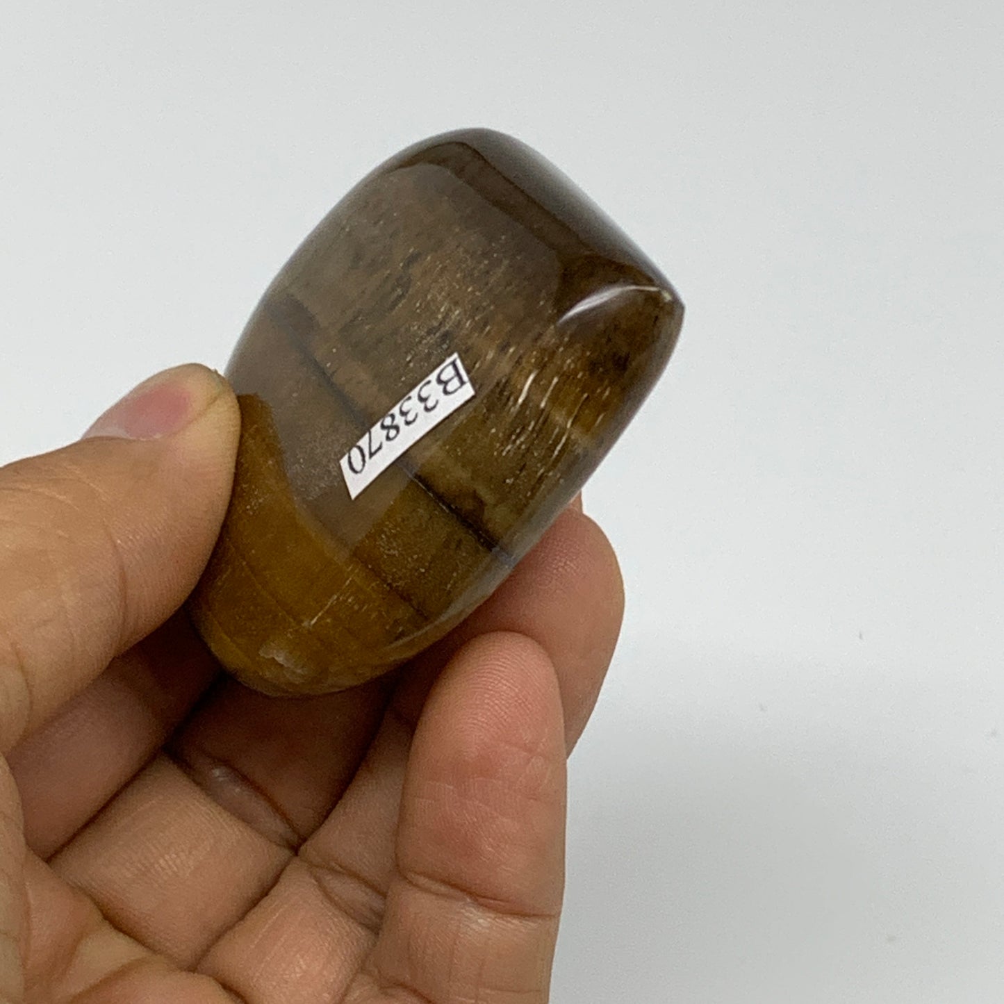 82.8g, 2.2"x2.2"x0.7", Tiger's Eye Heart Polished Healing Crystal @India, B33870