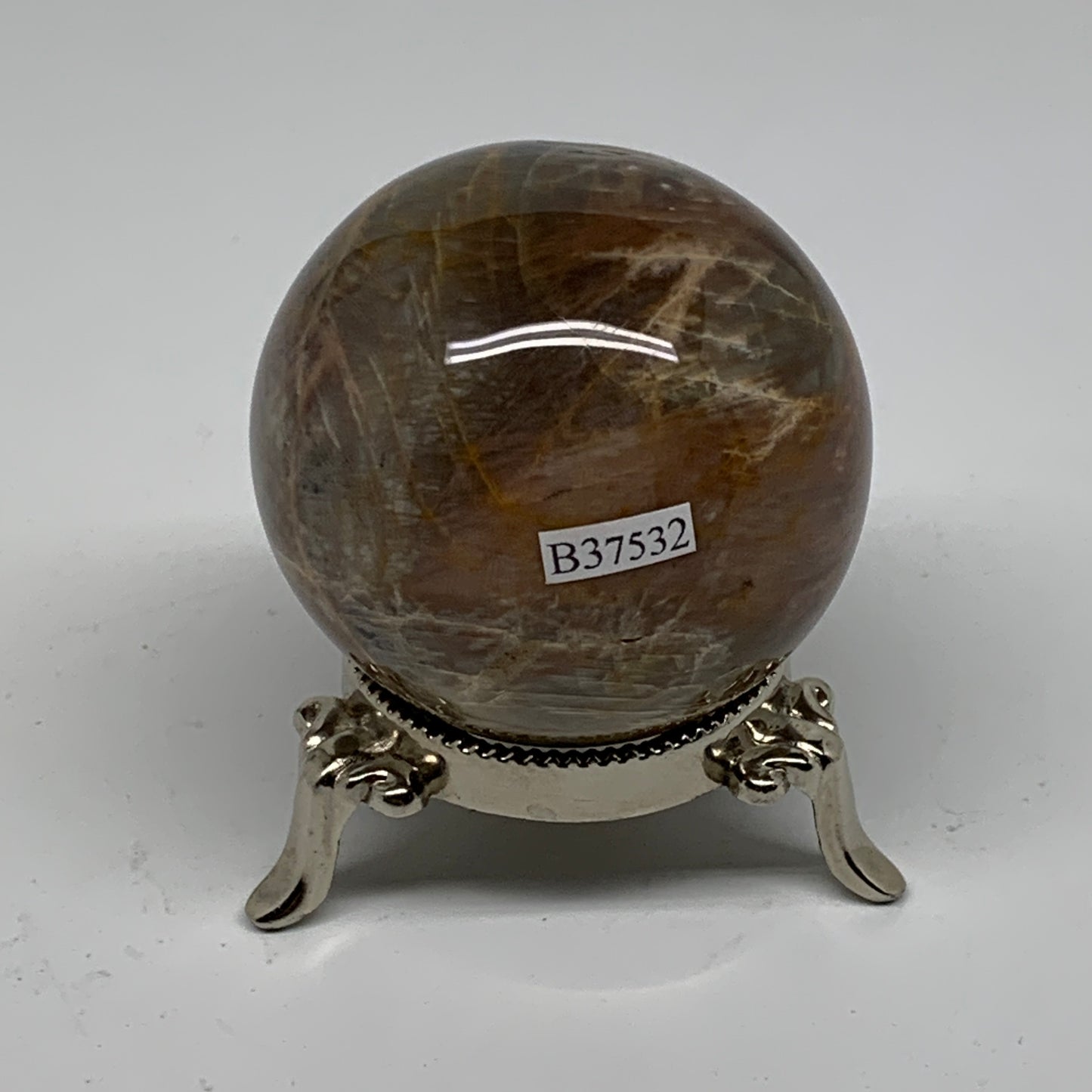 0.59 lbs, 2.3"(59mm), Black Moonstone Sphere Ball Gemstone Polished, B37532