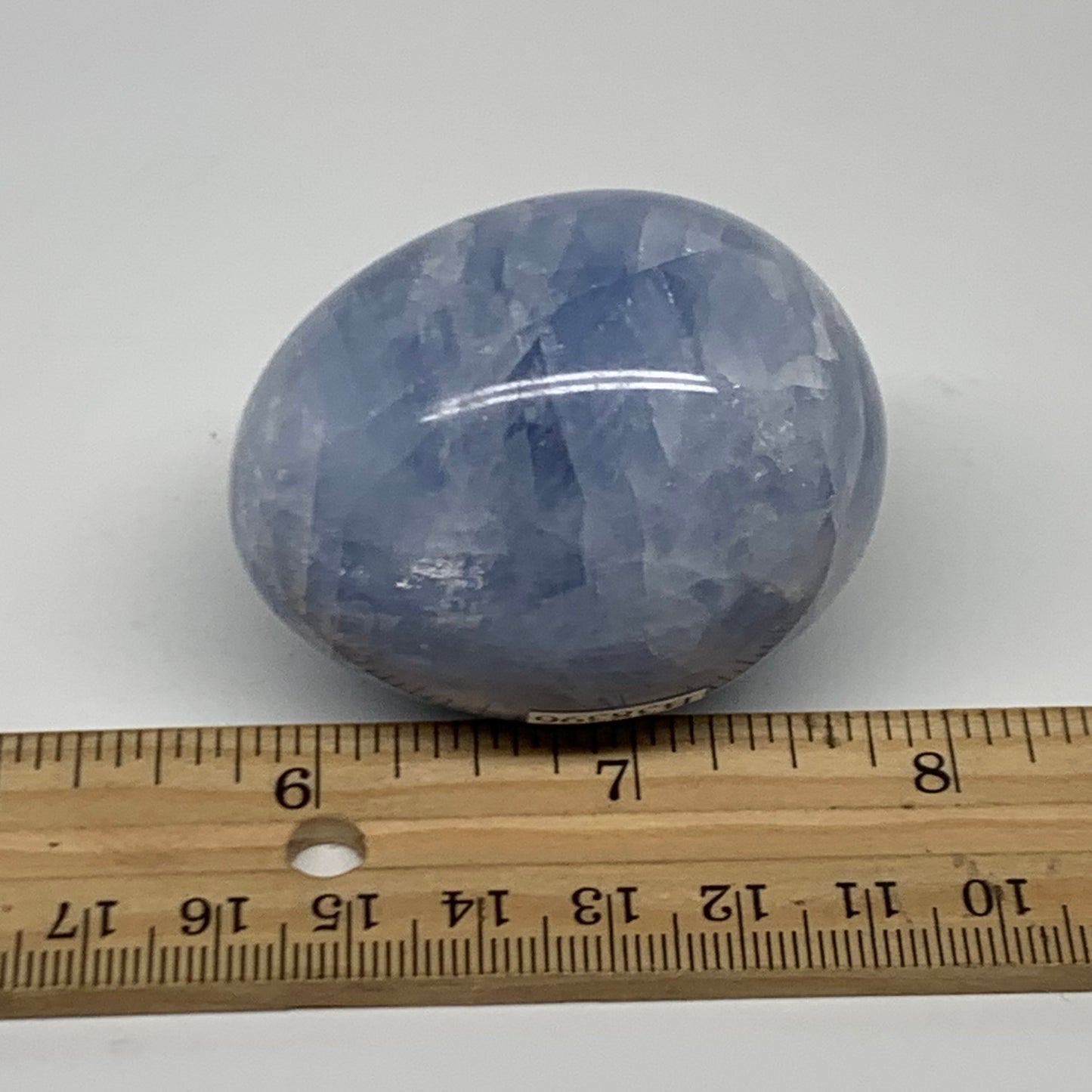 133.6g, 2.1"x1.7", Natural Blue Calcite Egg Polished Crystal @Madagascar, B38396