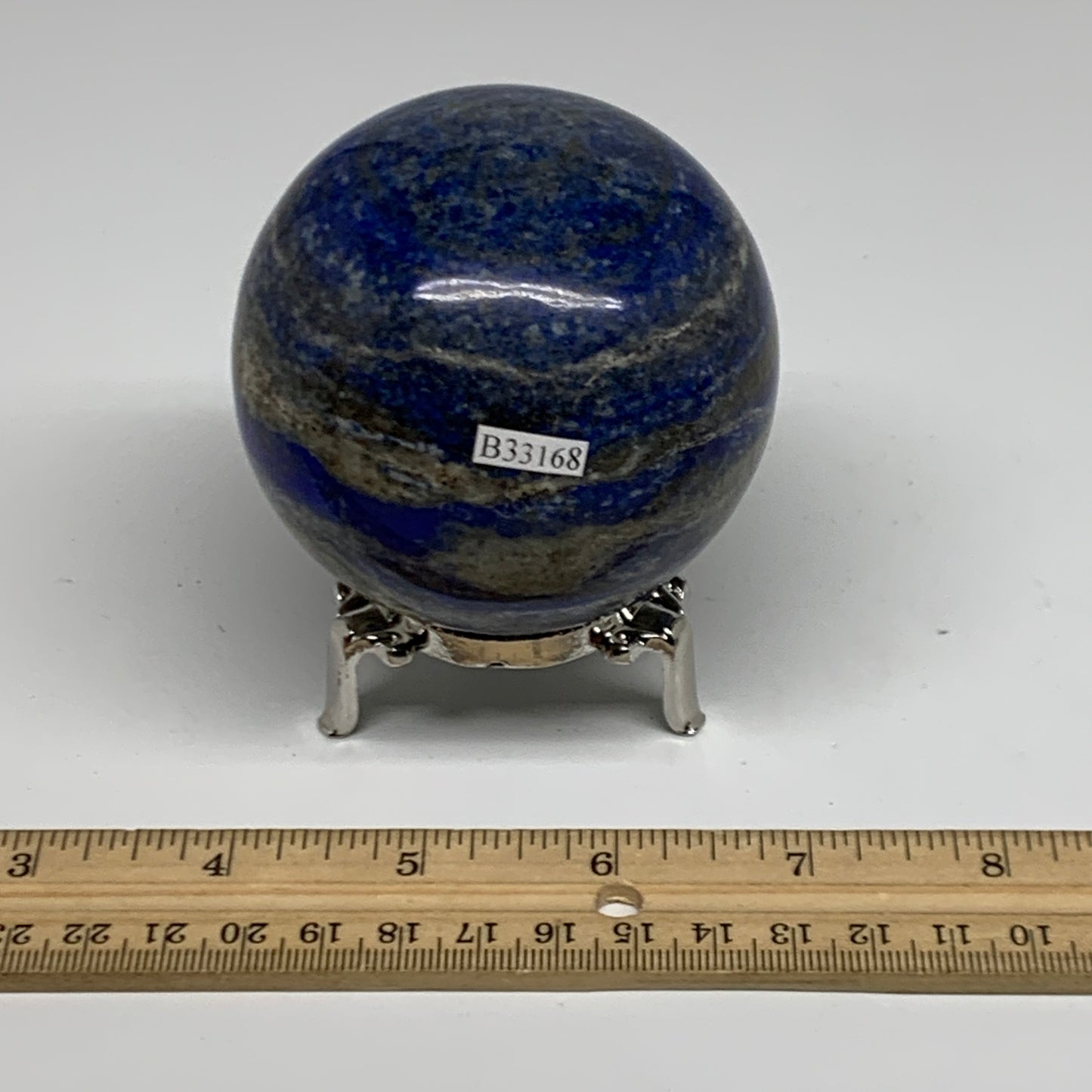 1.36 lbs, 2.9" (72mm), Lapis Lazuli Sphere Ball Gemstone @Afghanistan, B33168