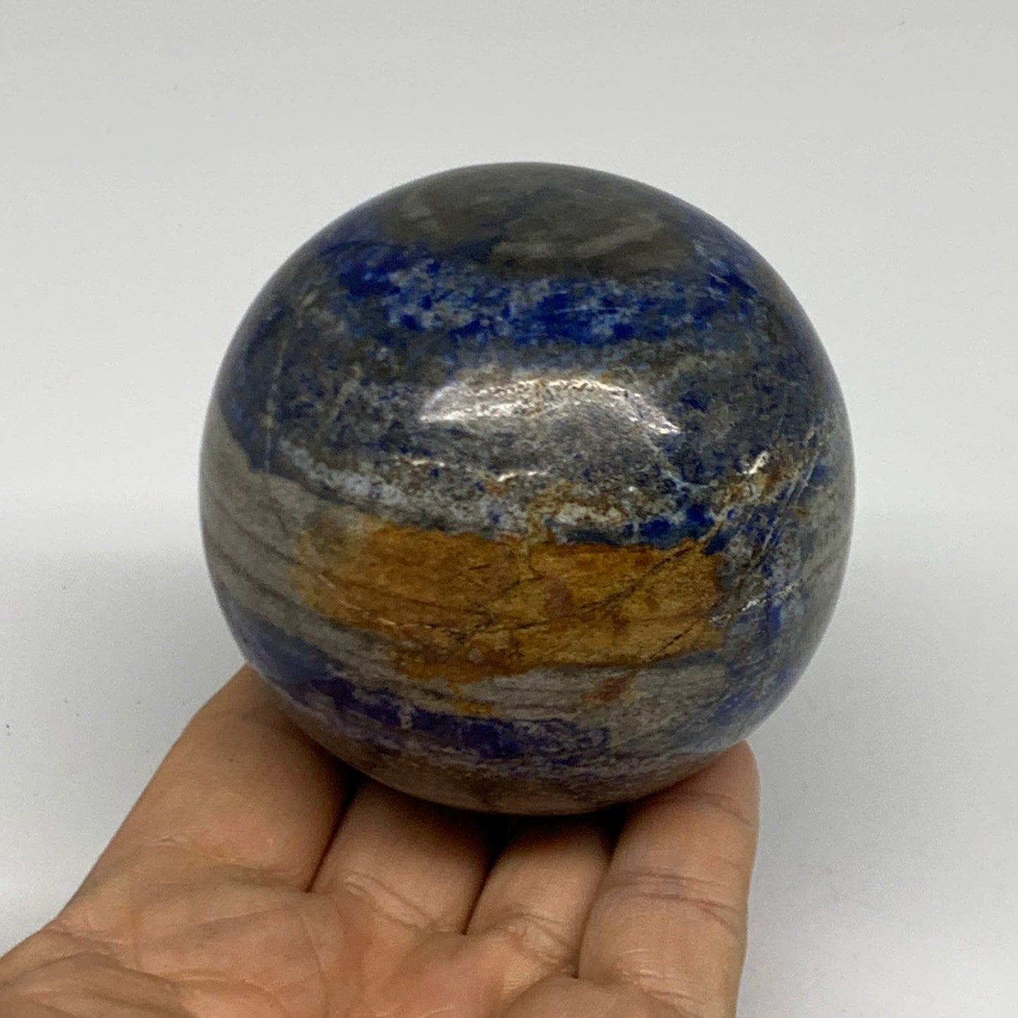 1.25 lbs, 2.8" (71mm), Lapis Lazuli Sphere Ball Gemstone @Afghanistan, B33169