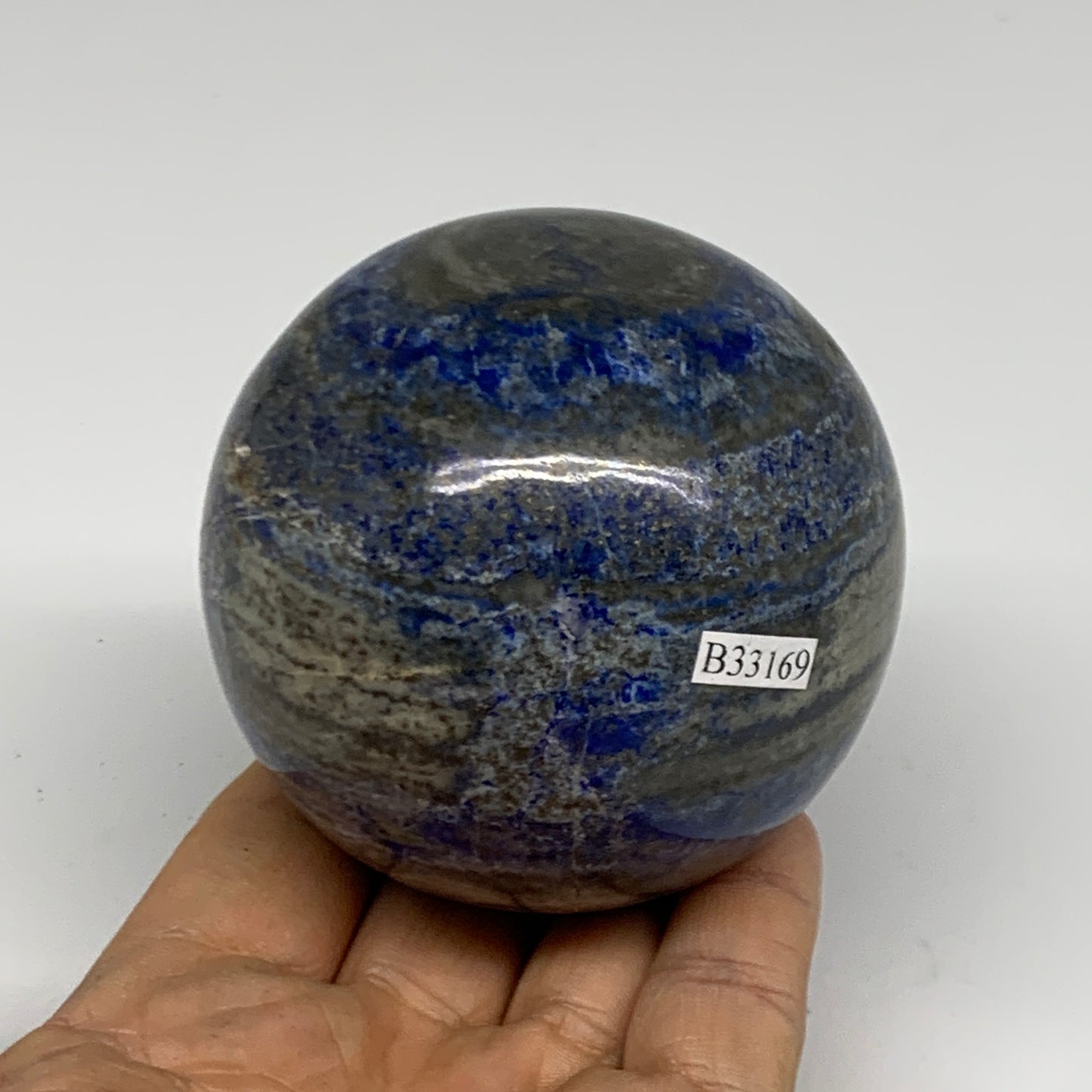 1.25 lbs, 2.8" (71mm), Lapis Lazuli Sphere Ball Gemstone @Afghanistan, B33169