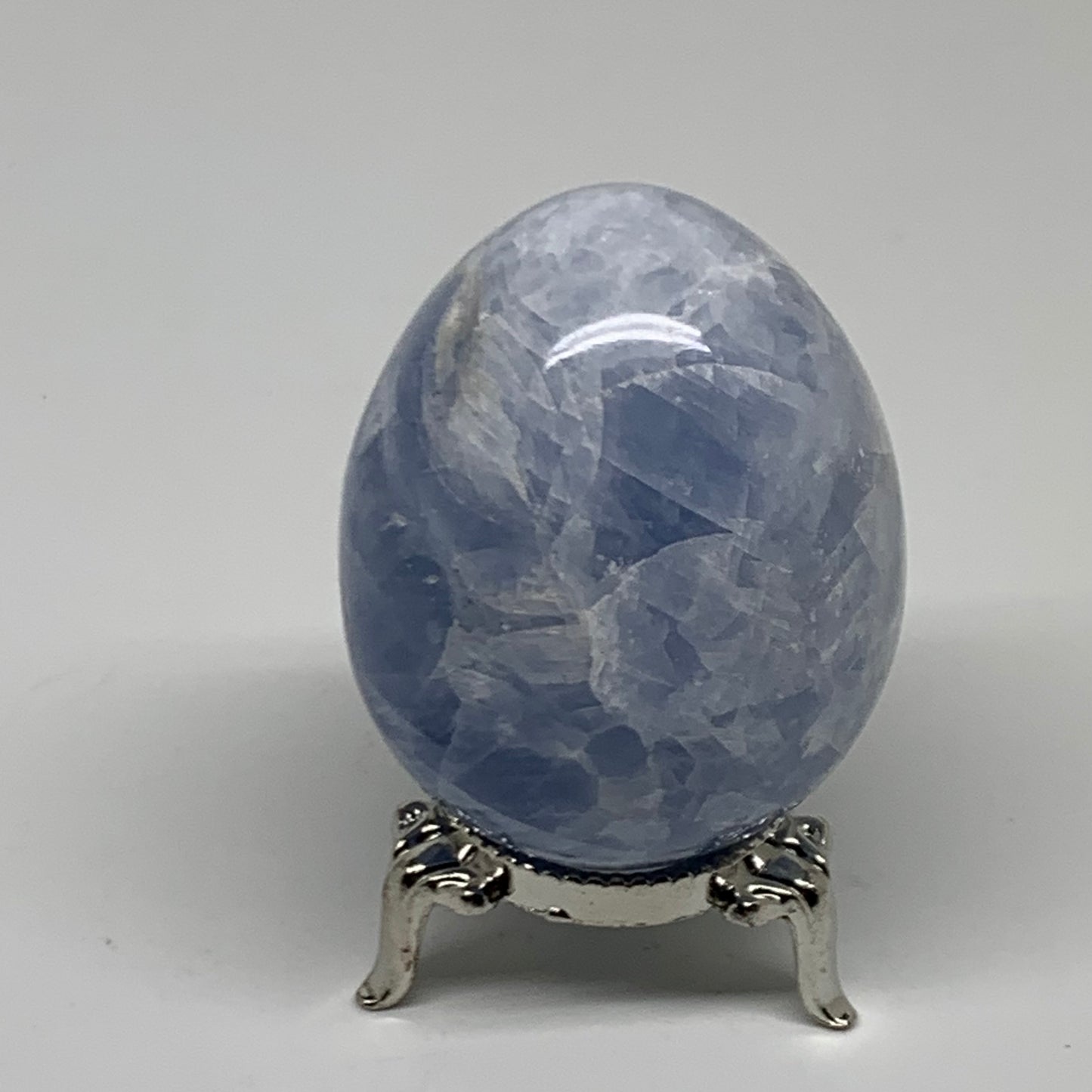 175.3g, 2.4"x1.8", Natural Blue Calcite Egg Polished Crystal @Madagascar, B38397