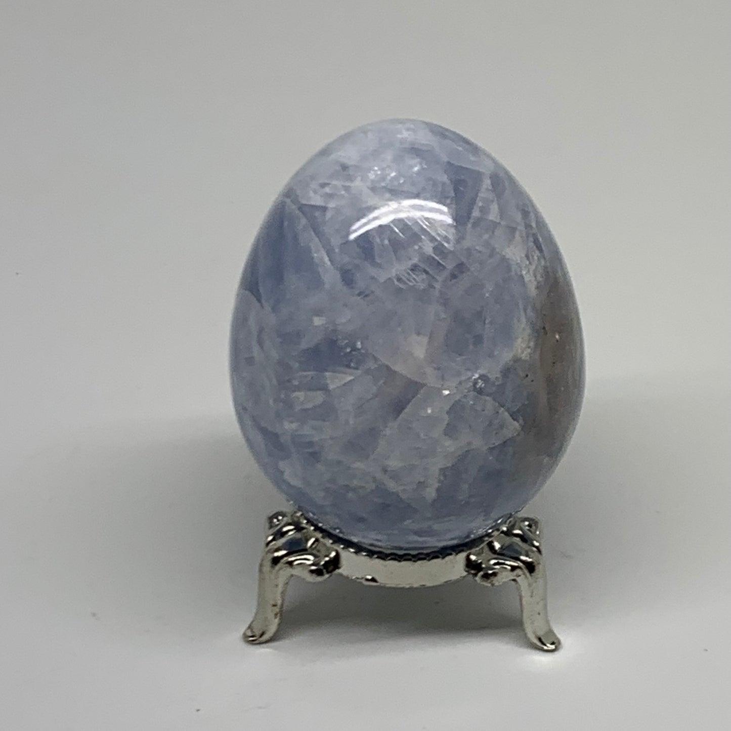 175.3g, 2.4"x1.8", Natural Blue Calcite Egg Polished Crystal @Madagascar, B38397