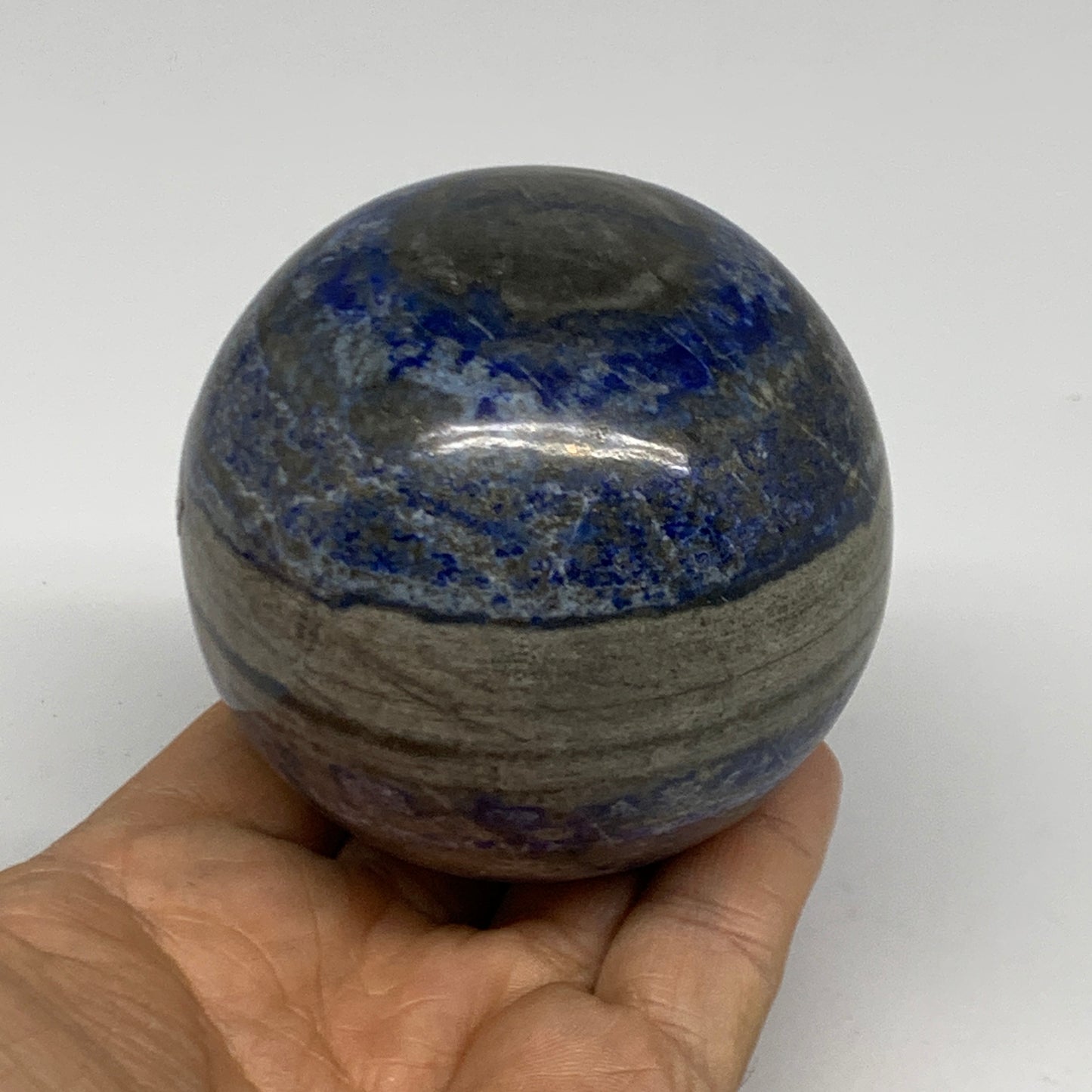 1.25 lbs, 2.8" (71mm), Lapis Lazuli Sphere Ball Gemstone @Afghanistan, B33169
