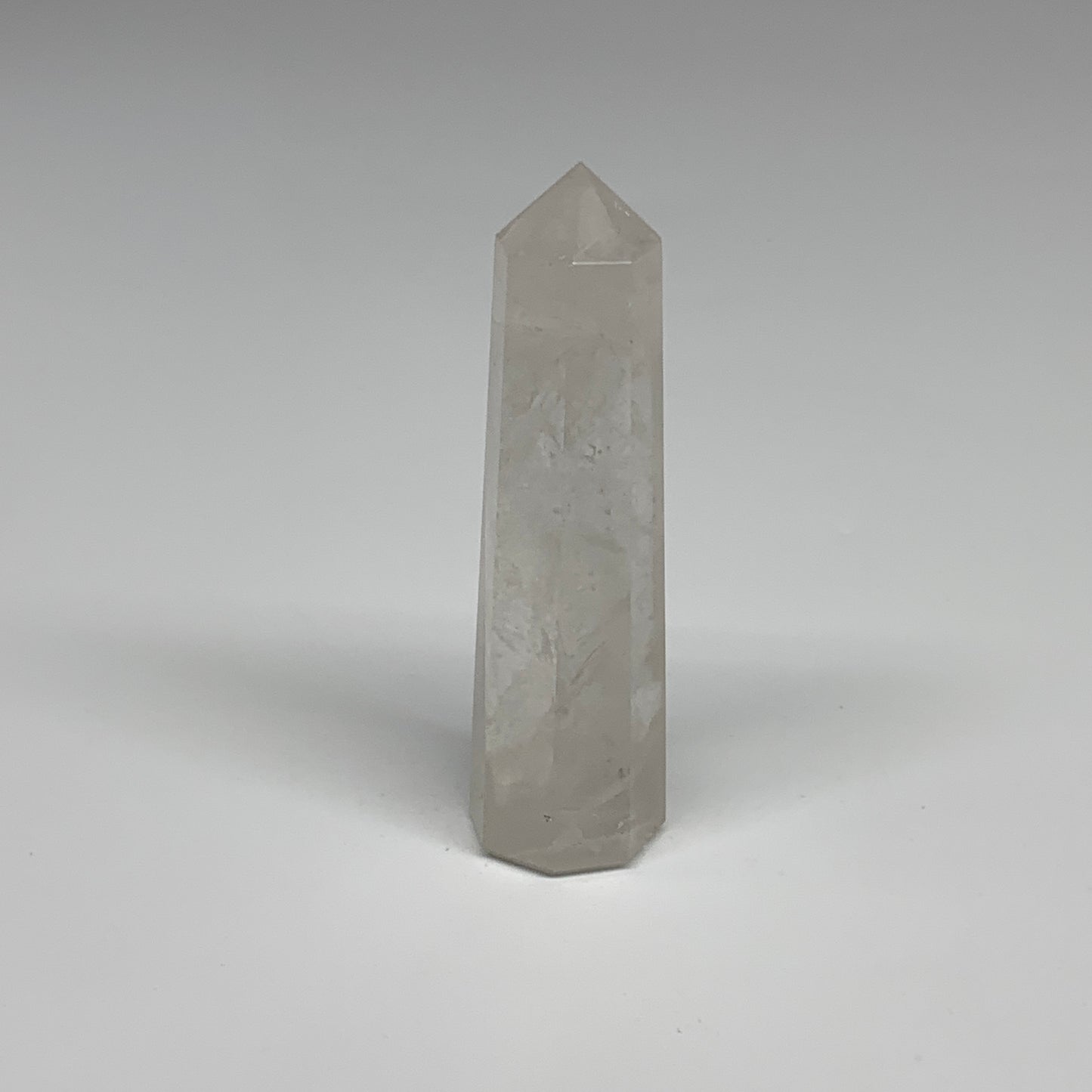 108.3g, 3.9"x1"x1", Natural Quartz Crystal Tower Point Obelisk @India, B31069