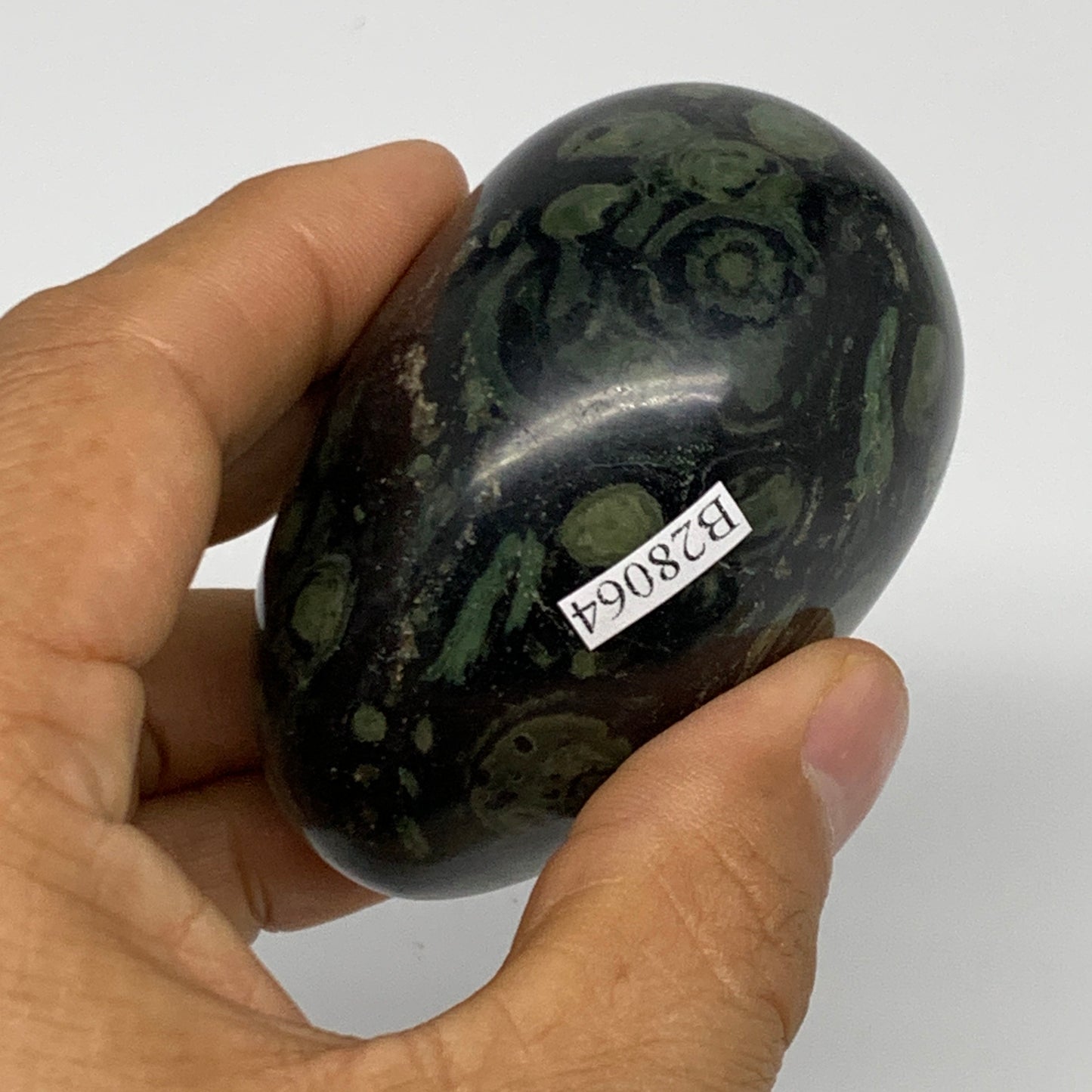 207.7g, 2.6"x2"x1.7", Crocodile Kambaba Jasper Palm-Stone @Madagascar, B28064