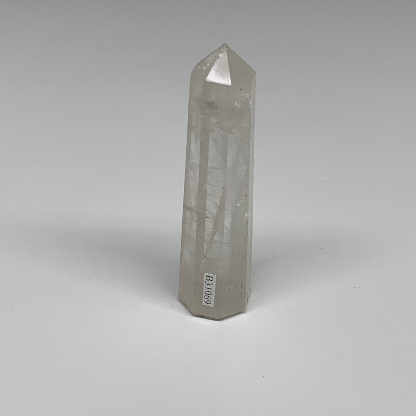 70g, 4.5"x0.8"x0.8", Natural Quartz Crystal Tower Point Obelisk @India, B31068