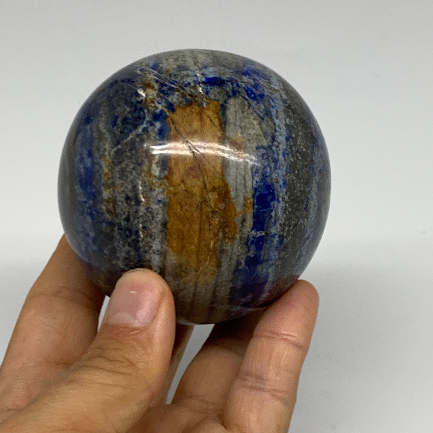 1.25 lbs, 2.8" (71mm), Lapis Lazuli Sphere Ball Gemstone @Afghanistan, B33169