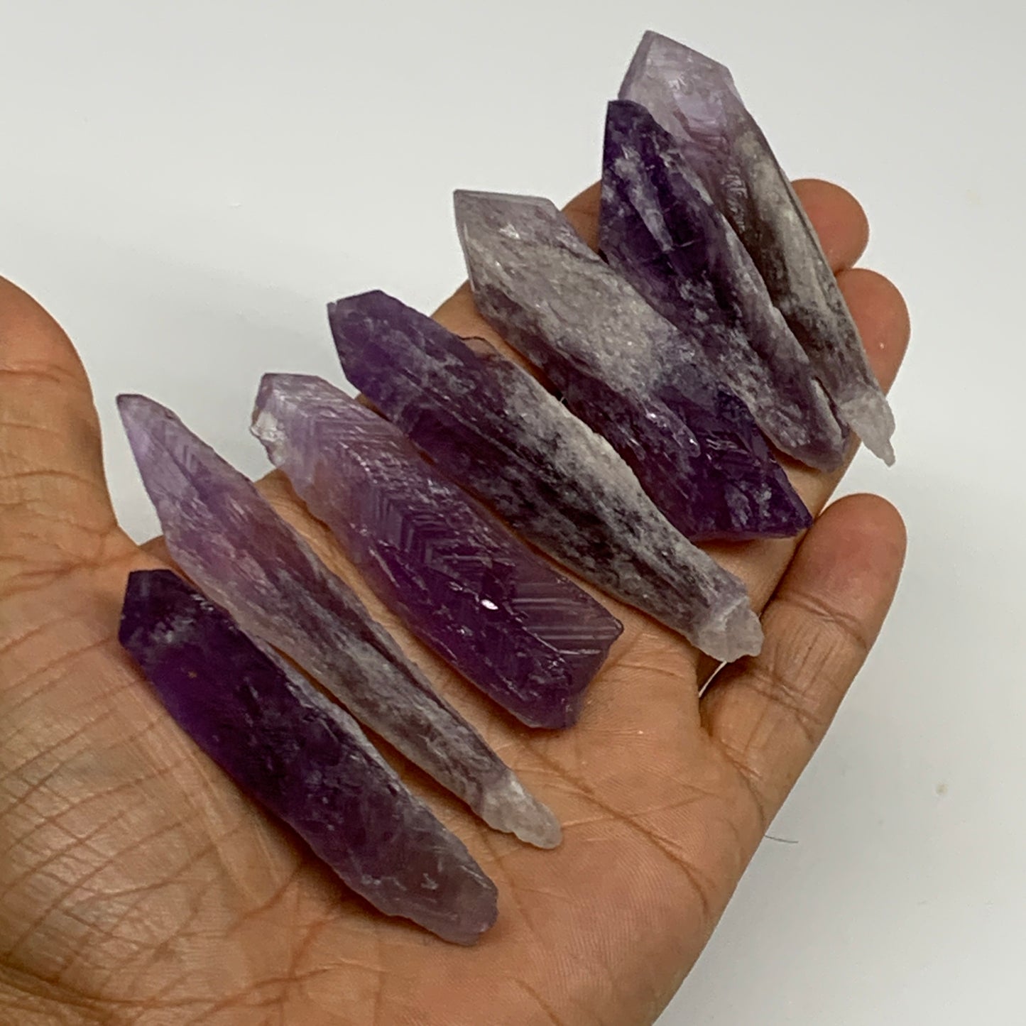 106.1g, 2.3" - 3", 7pcs, Amethyst Point Polished Rough lower part @Brazil, B2885