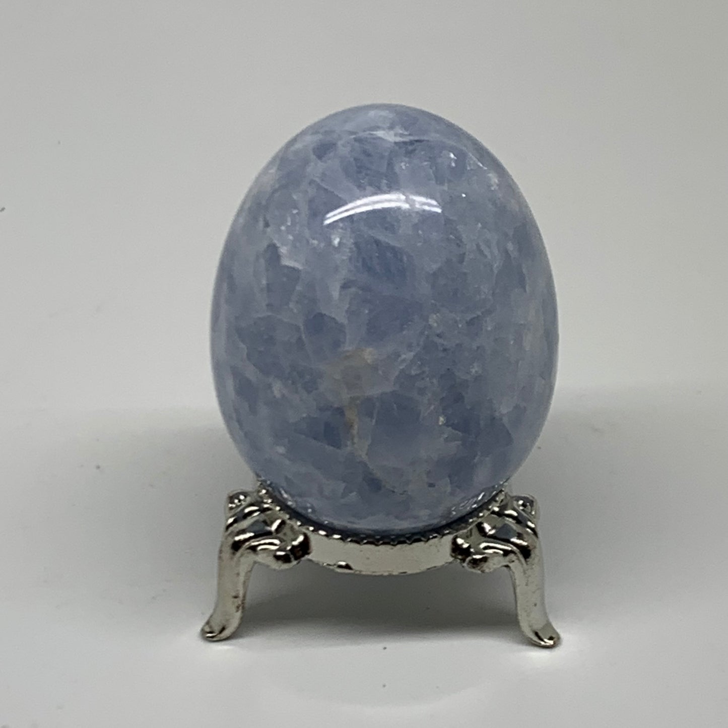 120g, 2"x1.6", Natural Blue Calcite Egg Polished Crystal @Madagascar, B38398