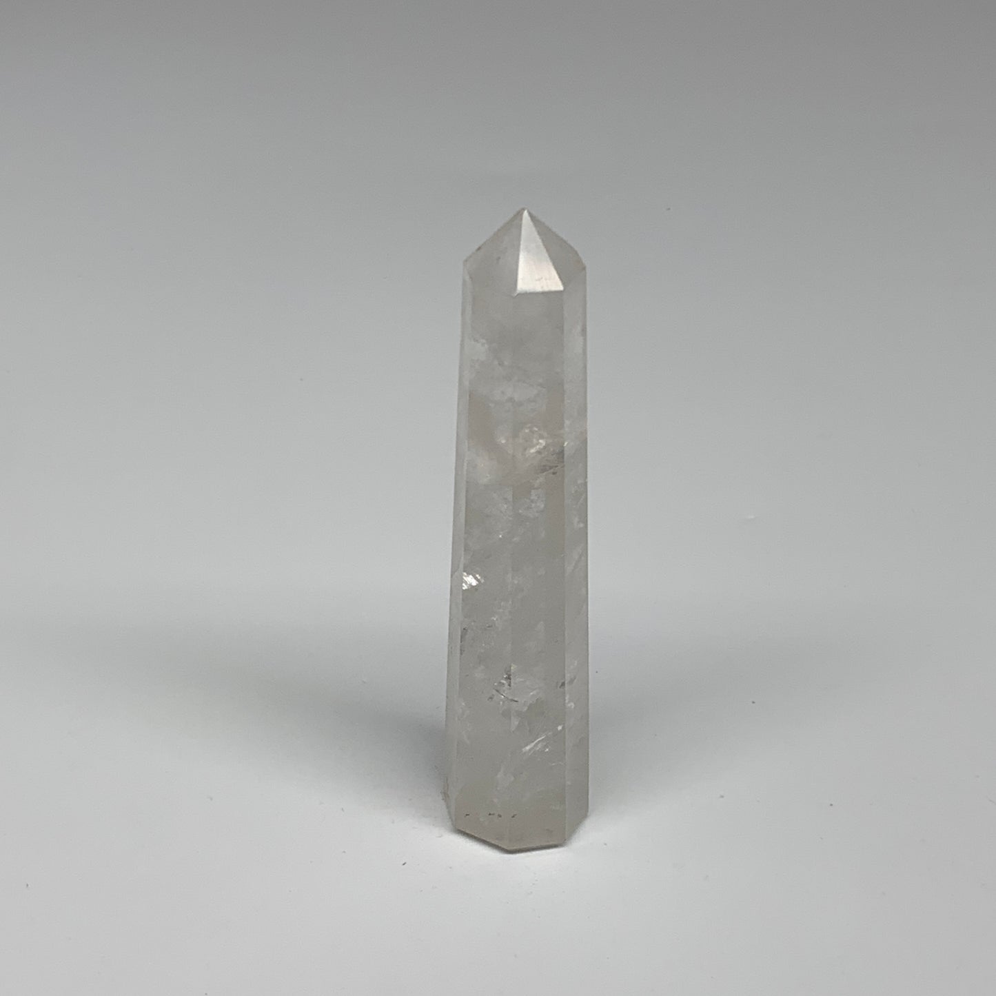 84g, 4.2"x0.8"x0.9", Natural Quartz Crystal Tower Point Obelisk @India, B31070