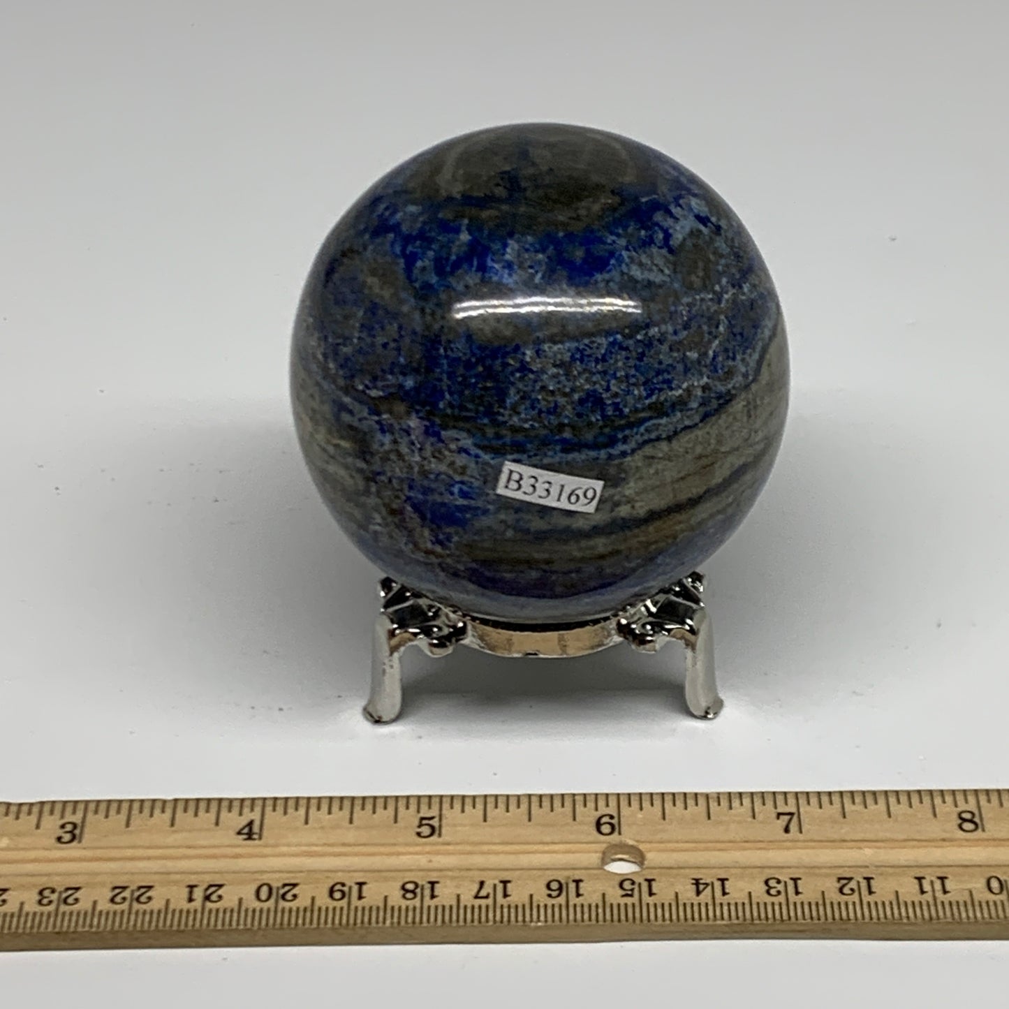 1.25 lbs, 2.8" (71mm), Lapis Lazuli Sphere Ball Gemstone @Afghanistan, B33169