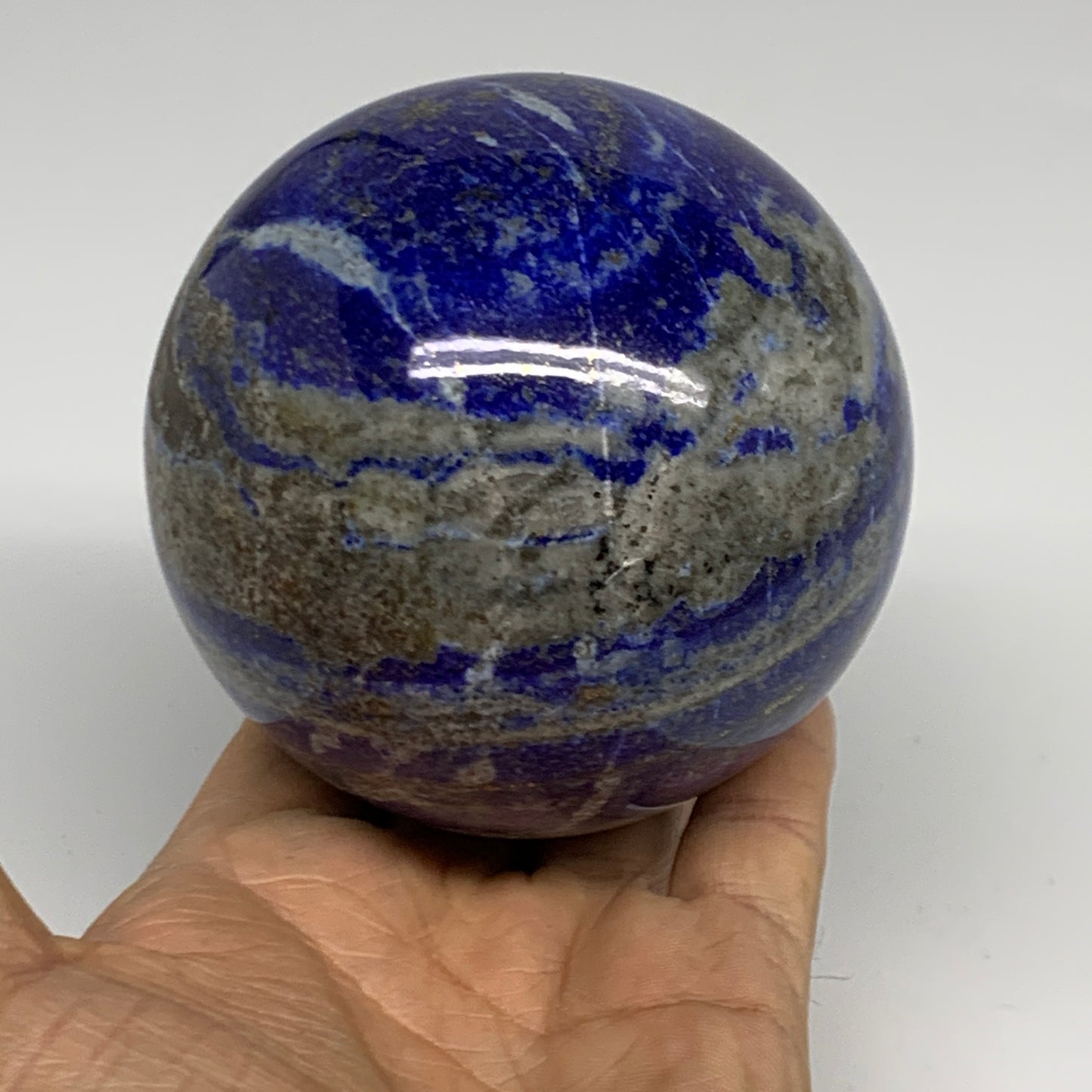 2.29 lbs, 3.4" (86mm), Lapis Lazuli Sphere Ball Gemstone @Afghanistan, B33170
